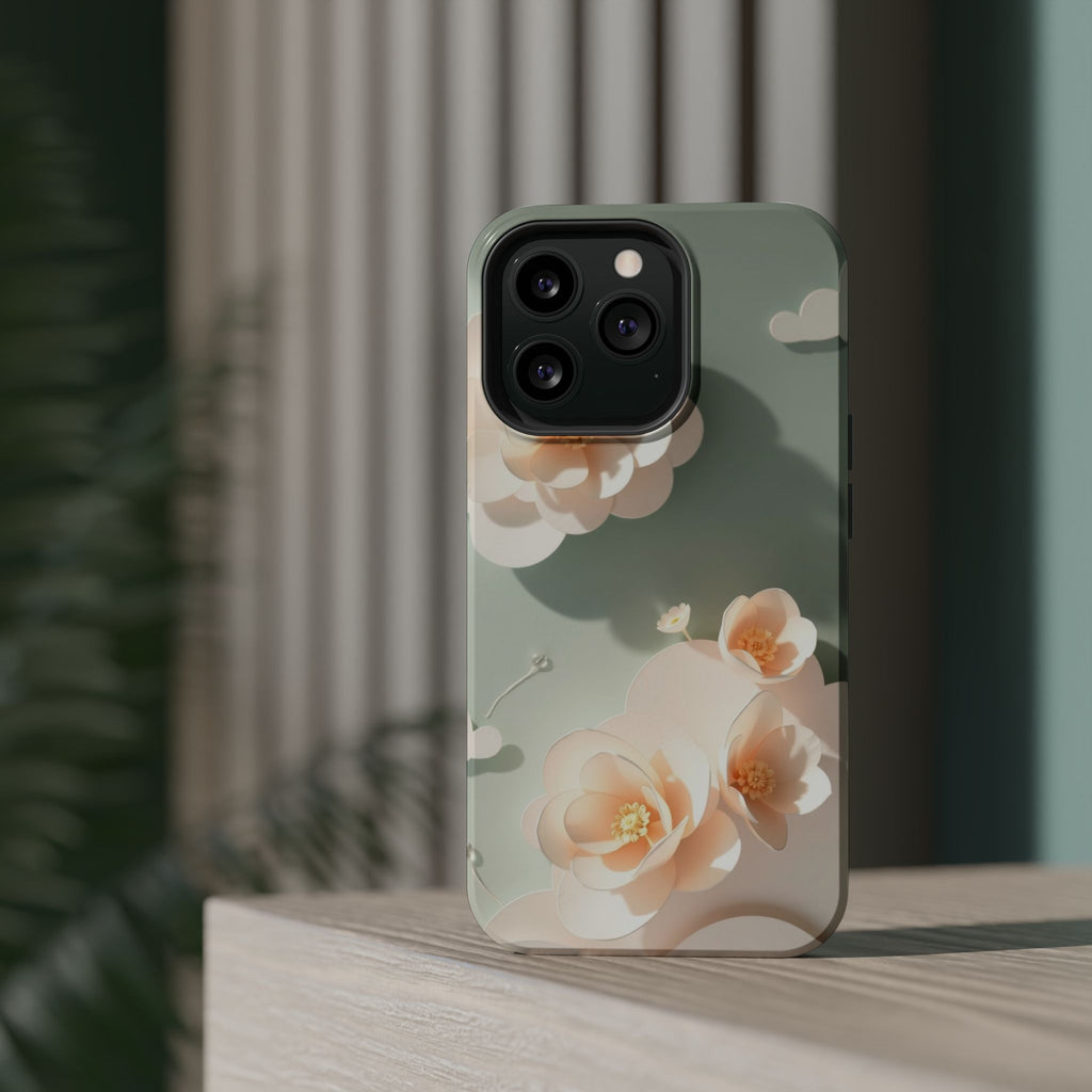 iPhone Sage And Ivory Pastel Floral Cloud Slim iPhone Everyday Designer · iPhone