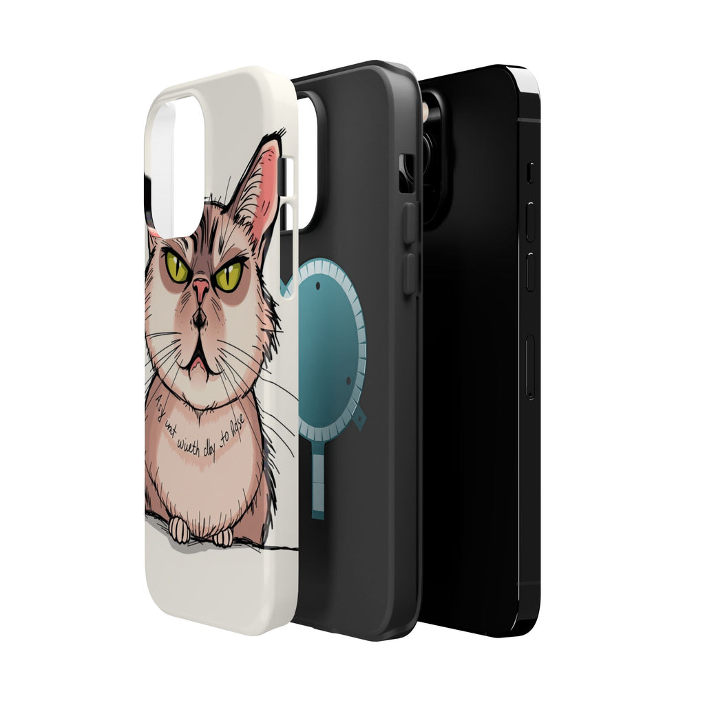 iPhone Sarcastic Cat Verdict Hand-Drawn Sketch Soft Finish Everyday Case · iPhon