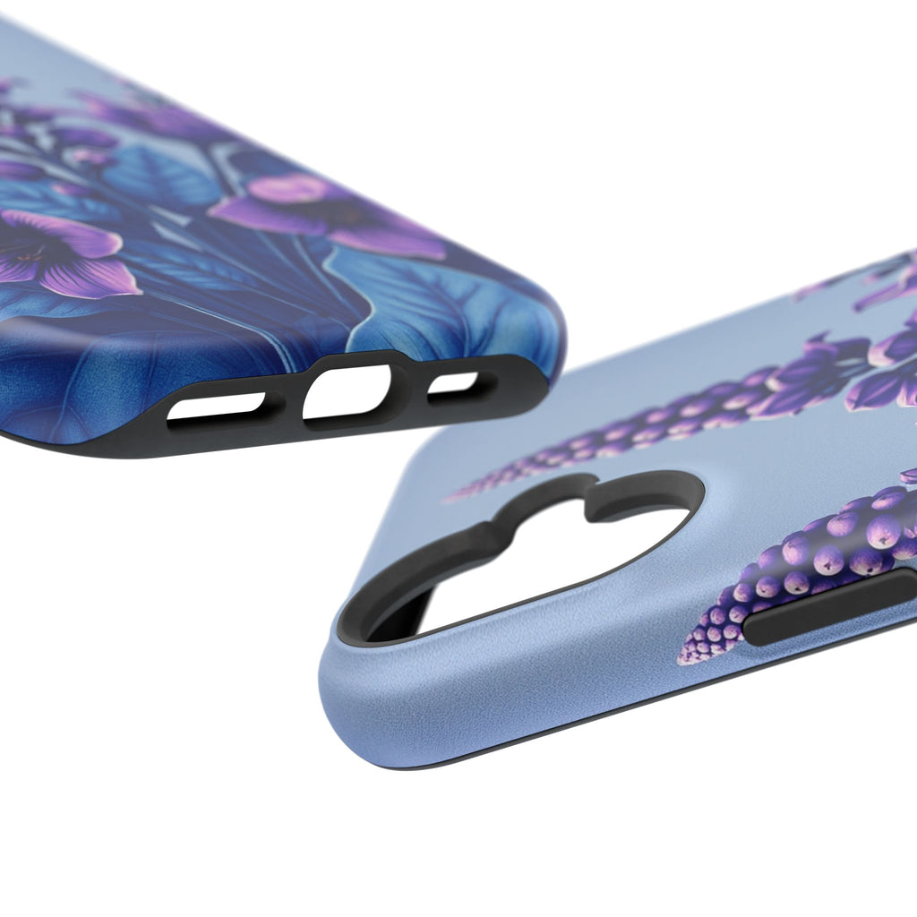 iPhone Indigo And Violet Botanical Illustration Soft iPhone Finish · iPhone Case
