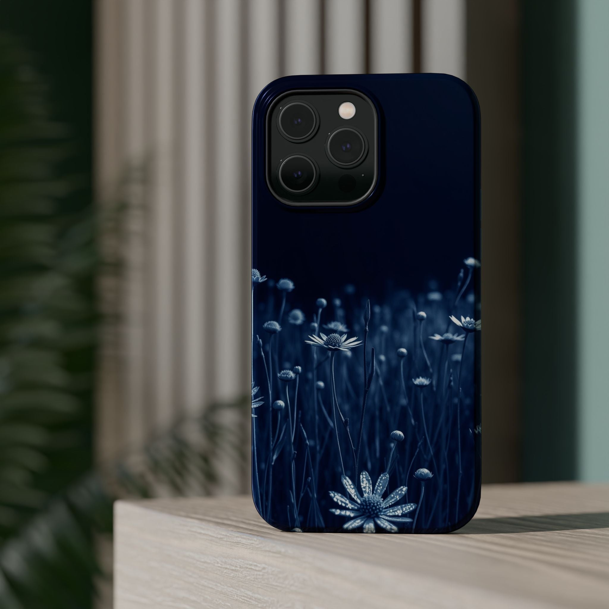 iPhone Midnight Blue And Silver Wildflower Field Clean iPhone Minimal · iPhone C