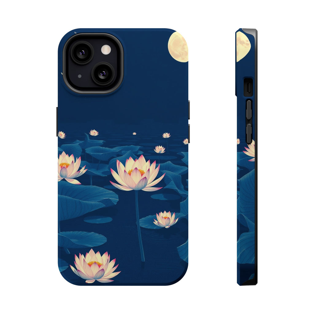 iPhone Midnight Blue And Silver Lotus Pond Slim iPhone Everyday · iPhone Case