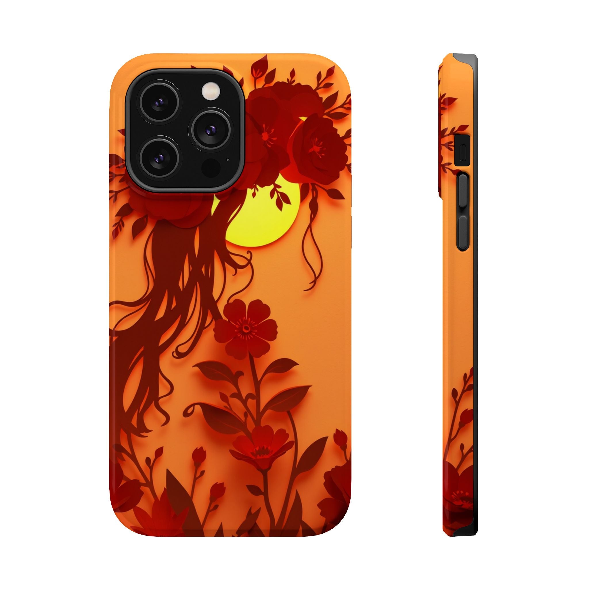 iPhone Sunset Amber And Peach Floral Crown Slim iPhone Everyday · iPhone Case