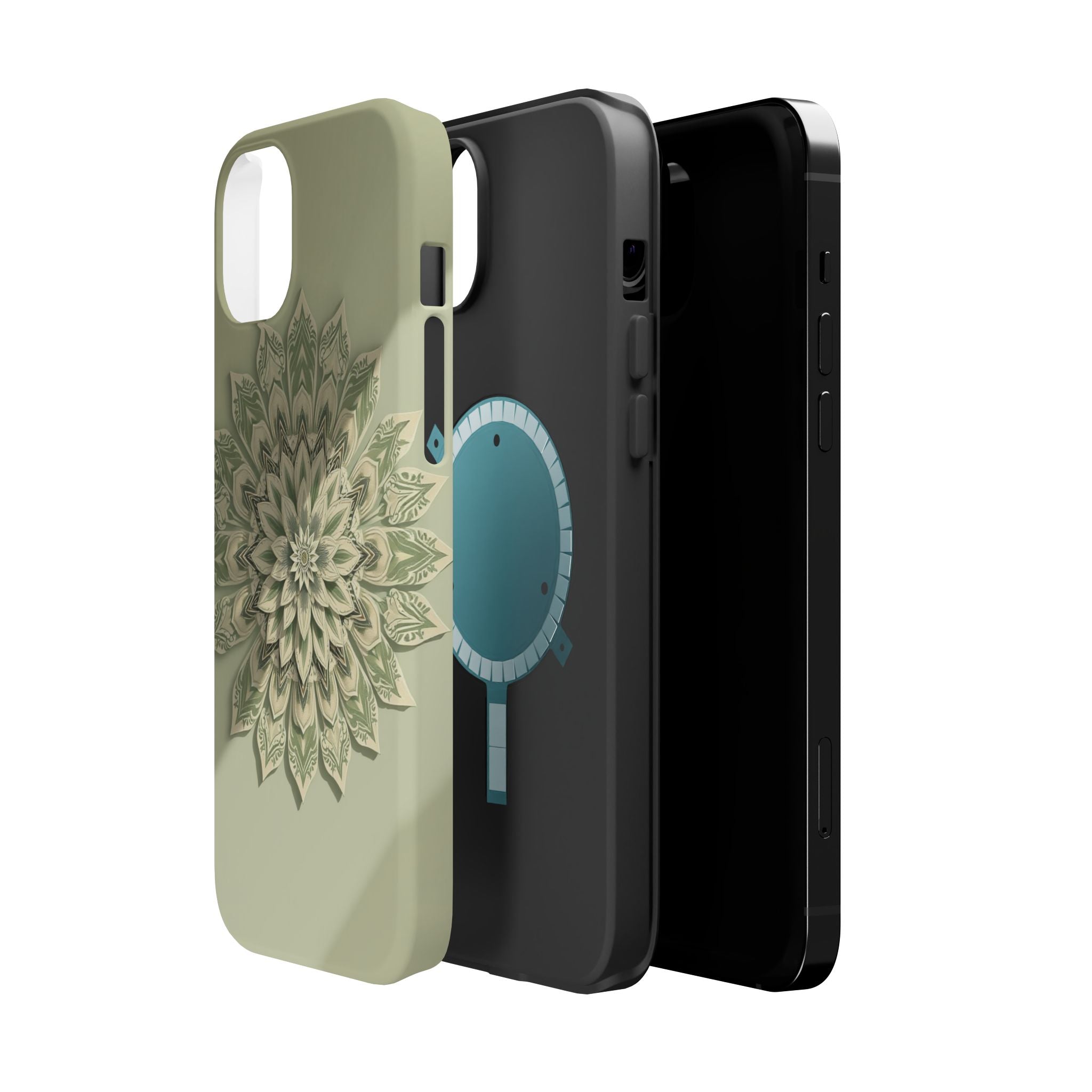 iPhone Sage And Ivory Floral Mandala Slim Everyday Designer Case · iPhone Case