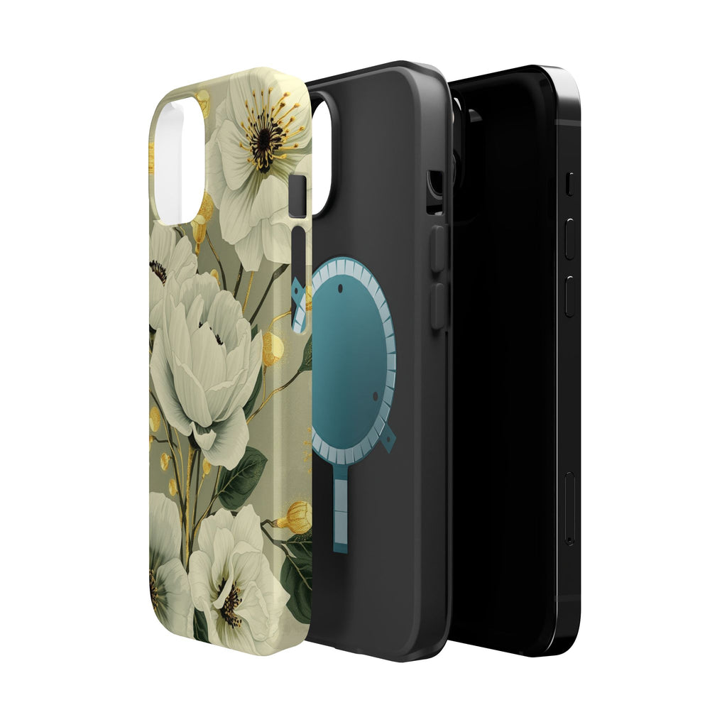iPhone Sage And Ivory Floral Ink Wash Slim Everyday iPhone 14 Designer · iPhone
