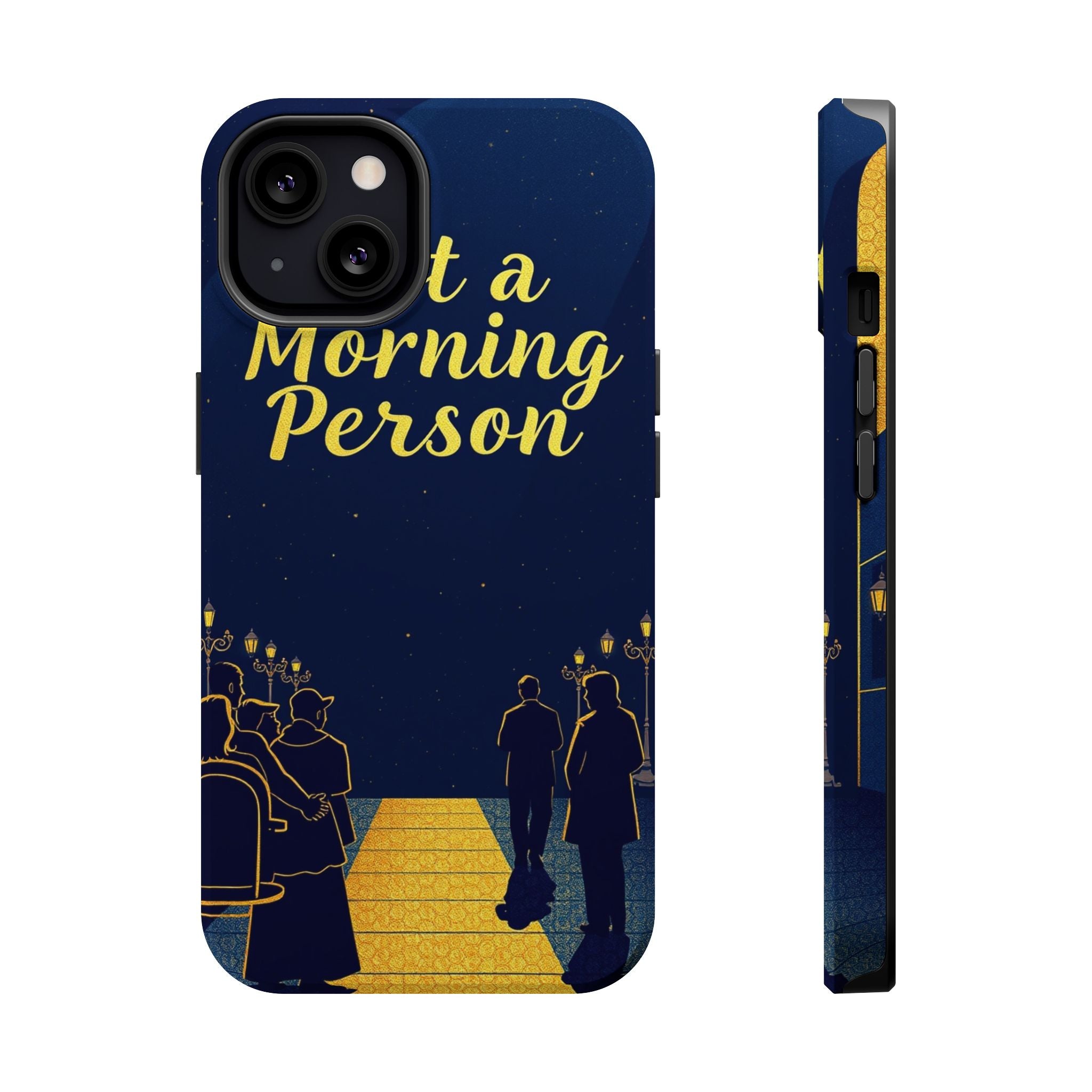 iPhone Midnight Blue And Silver Not a Morning Person Slim Snap Case · iPhone Cas