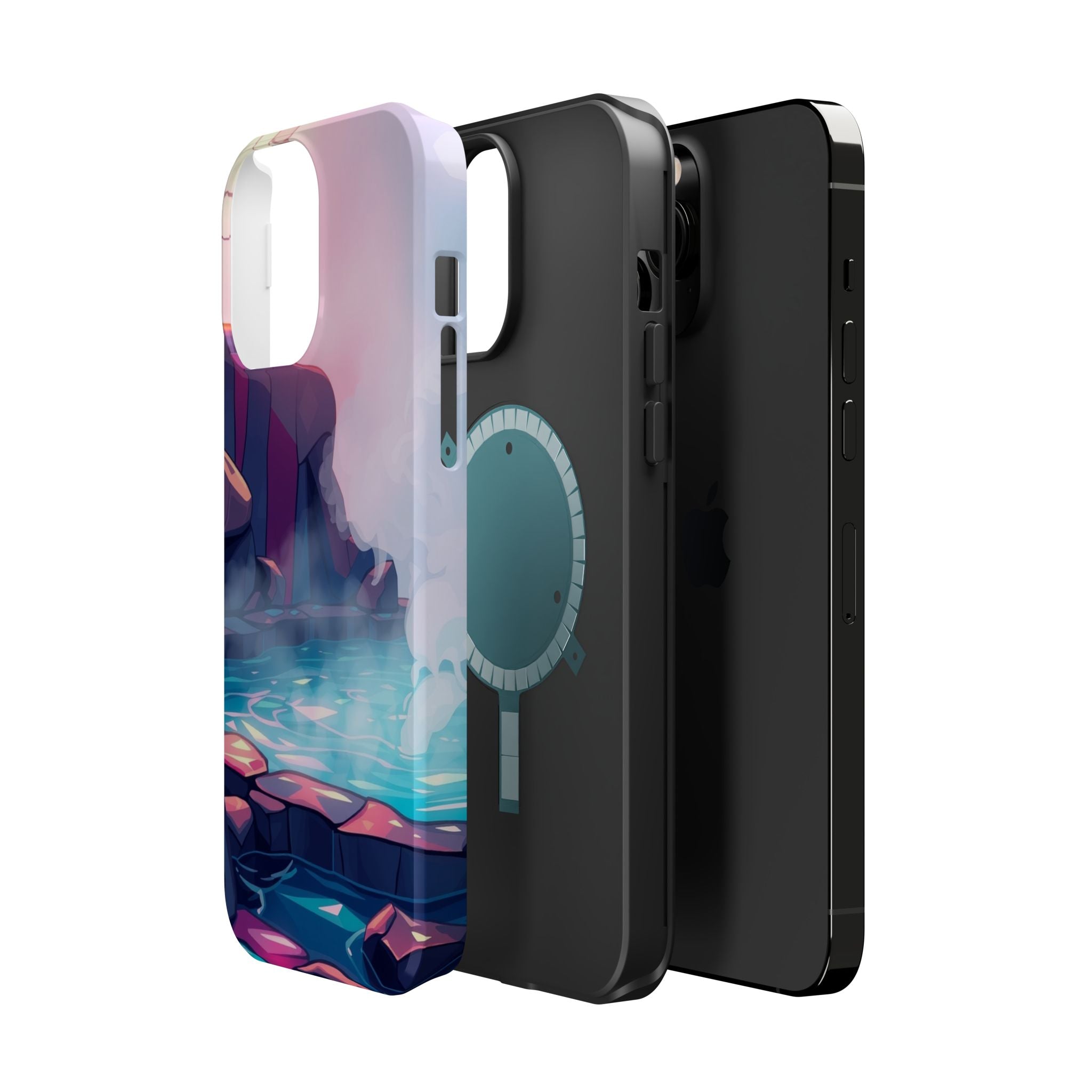 iPhone Cyan And Magenta Hot Spring Steam Slim Everyday iPhone Designer · iPhone