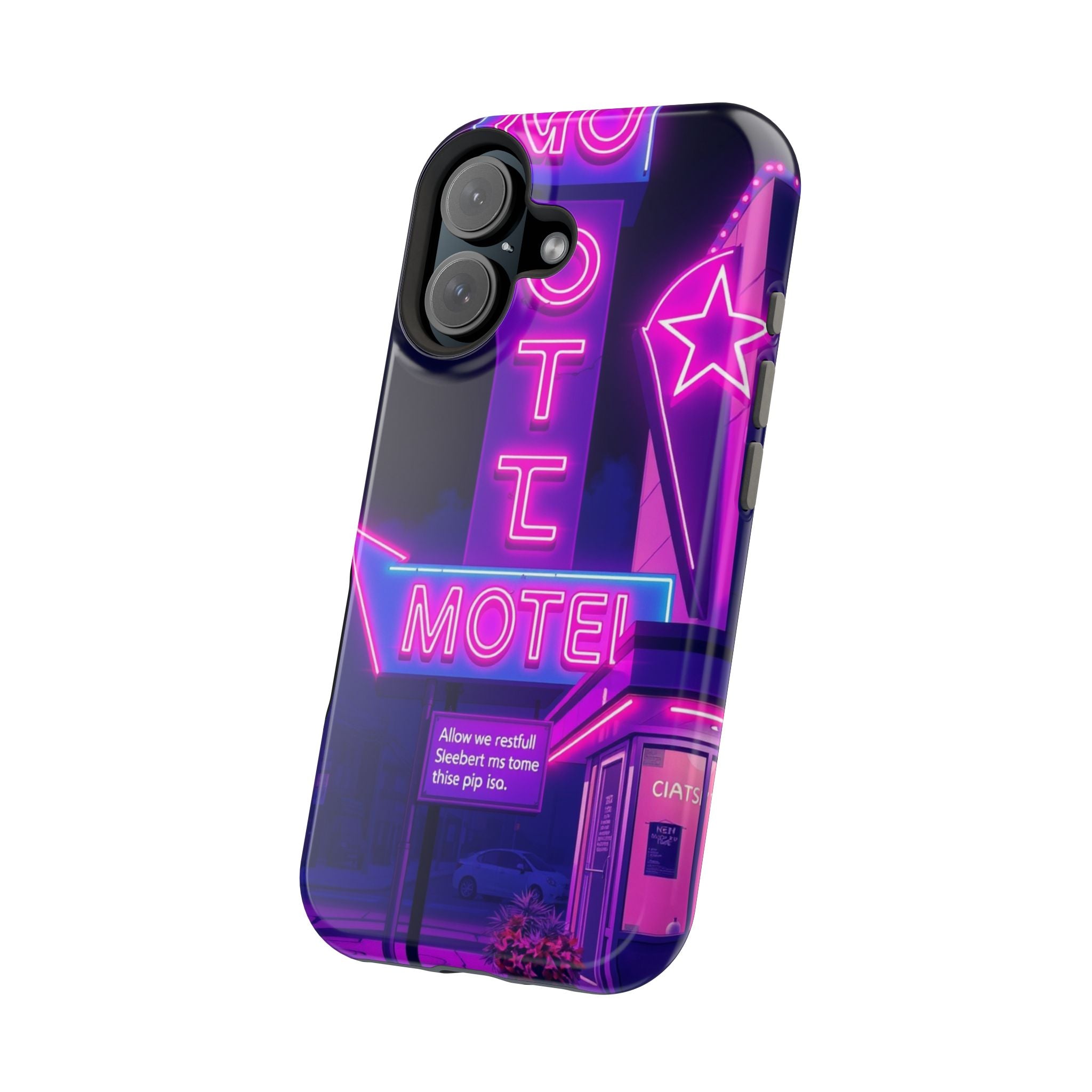 iPhone Neon Sign Motel Enchanted Art Slim Everyday Designer Case · iPhone Case
