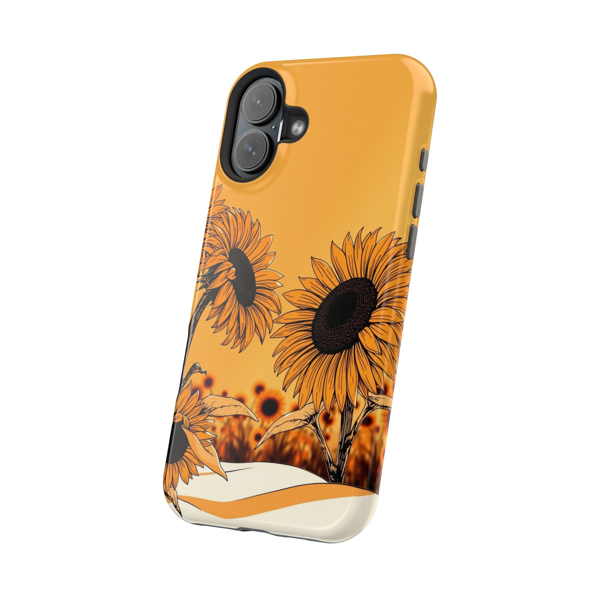 iPhone Burnt Orange And Sand Sunflower Pop Slim iPhone Everyday · iPhone Case