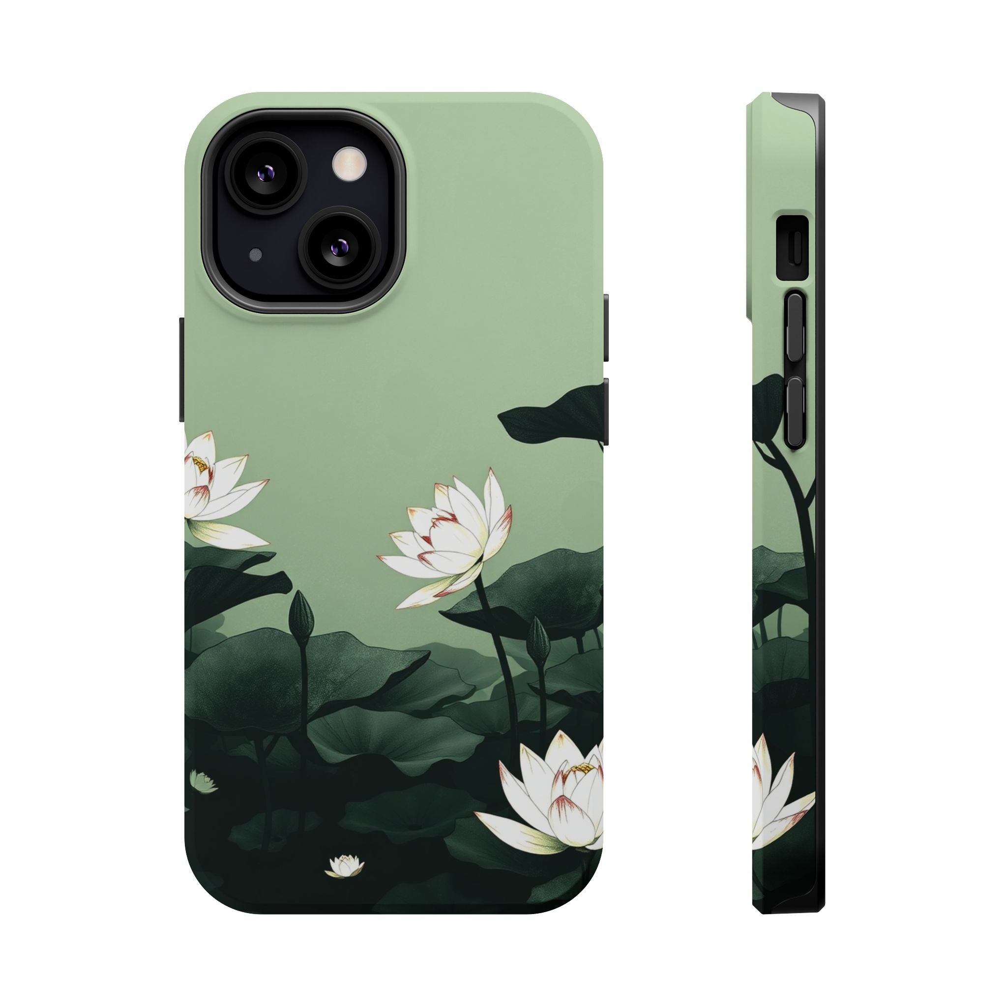 iPhone Sage And Ivory Lotus Pond Bold Modern Everyday Snap Case · iPhone Case