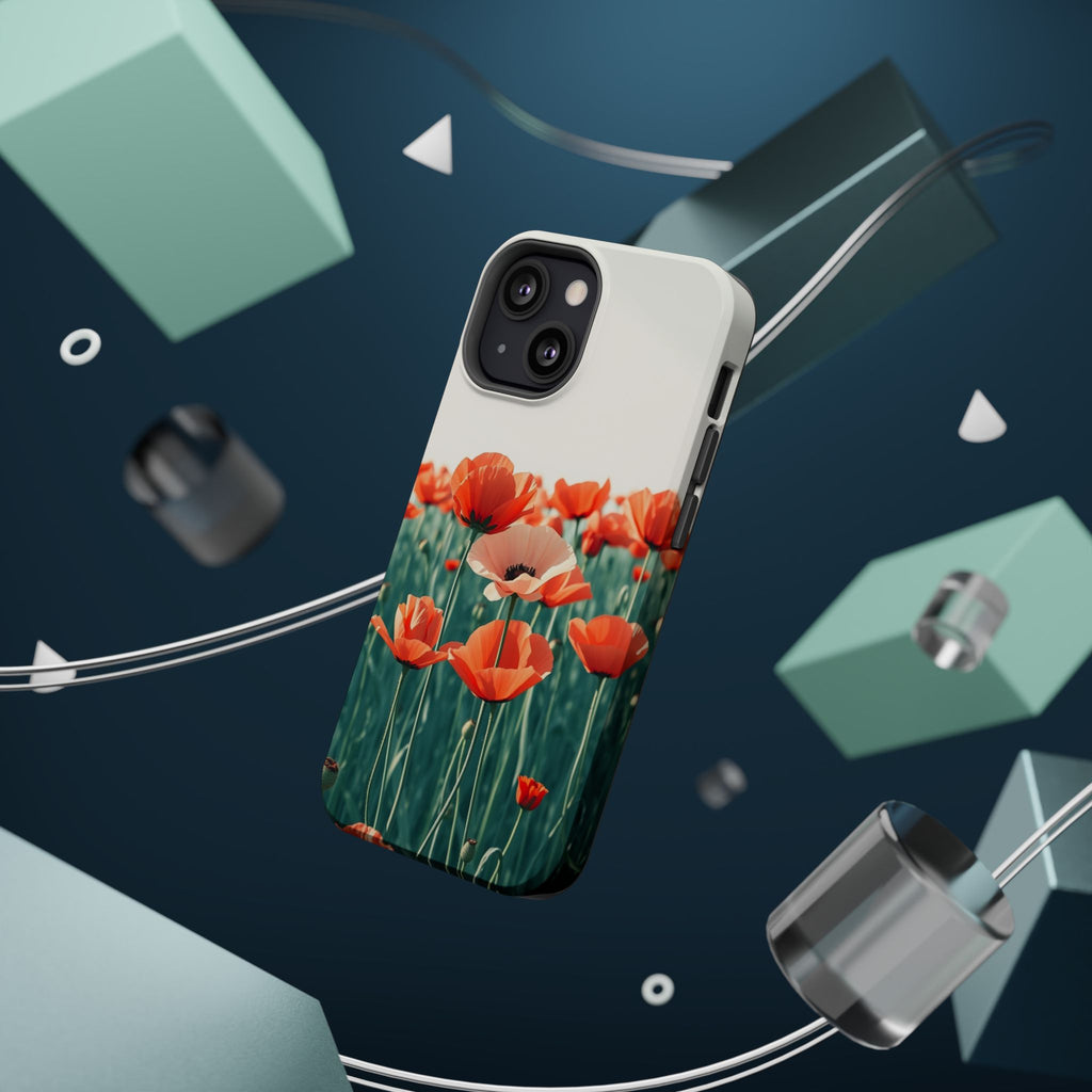 iPhone Mint And Blush Poppy Field 10 Slim Everyday Designer Case · iPhone Case