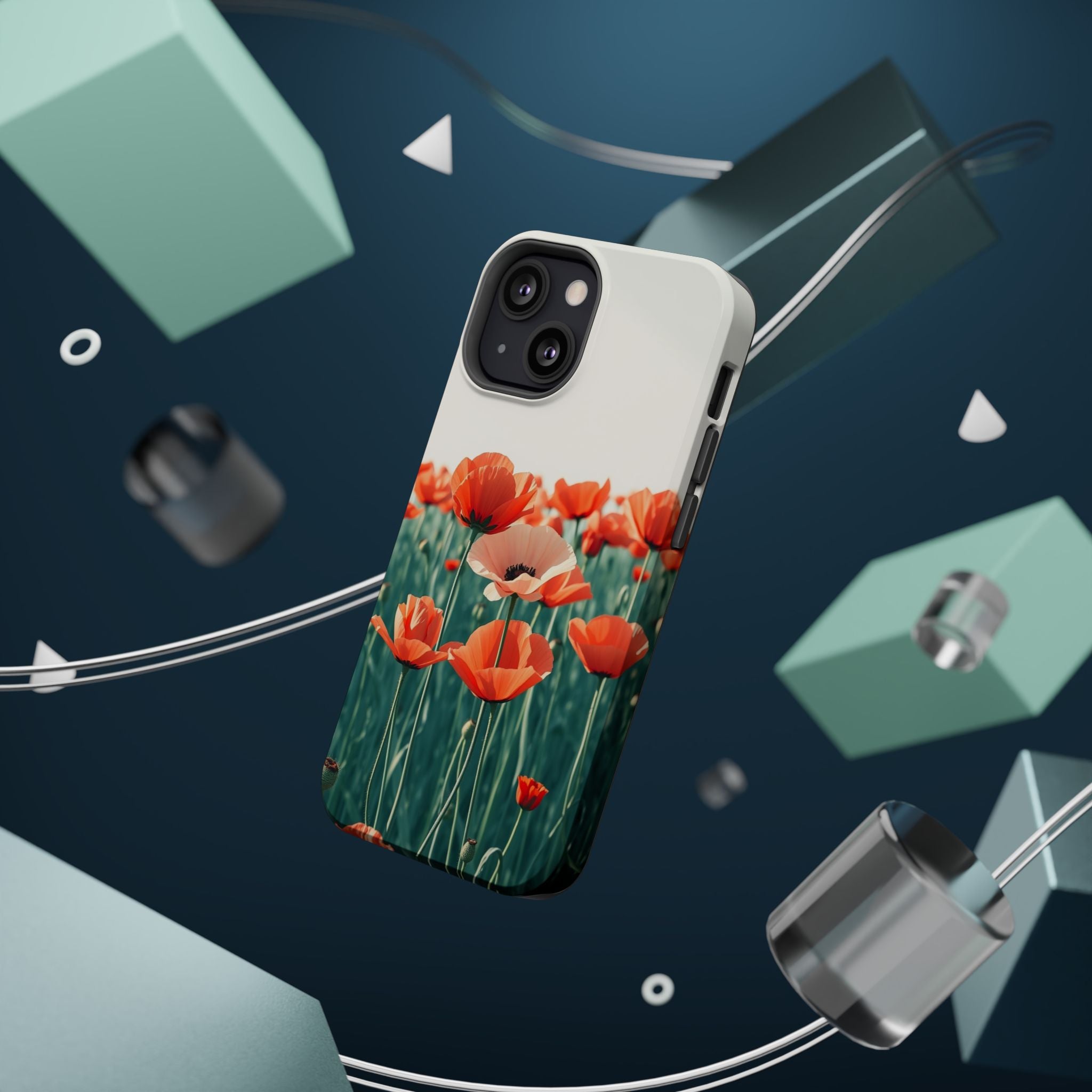 iPhone Mint And Blush Poppy Field 10 Slim Everyday Designer Case · iPhone Case