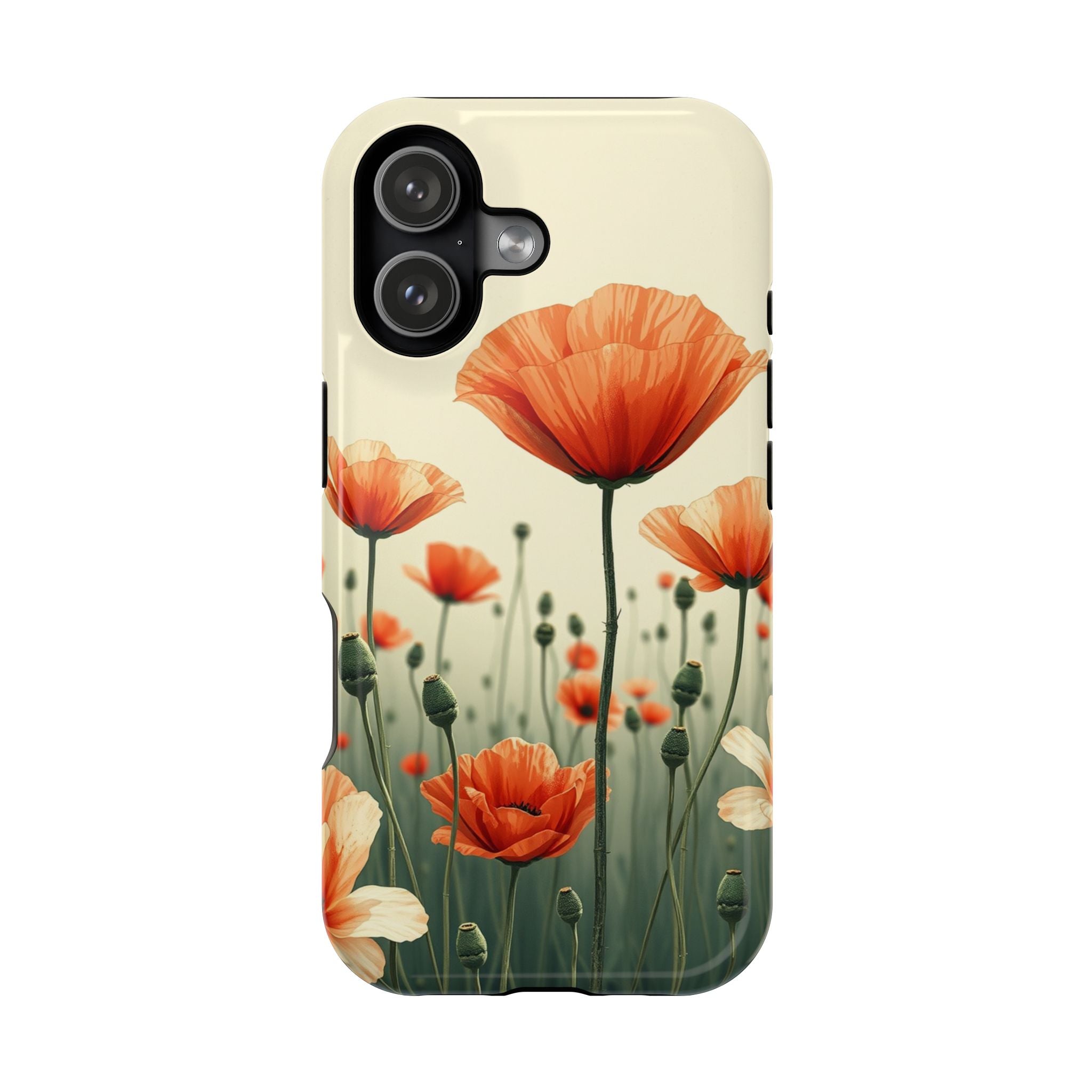 iPhone Sage And Ivory Poppy Field Bold Modern Everyday Snap Case · iPhone Case