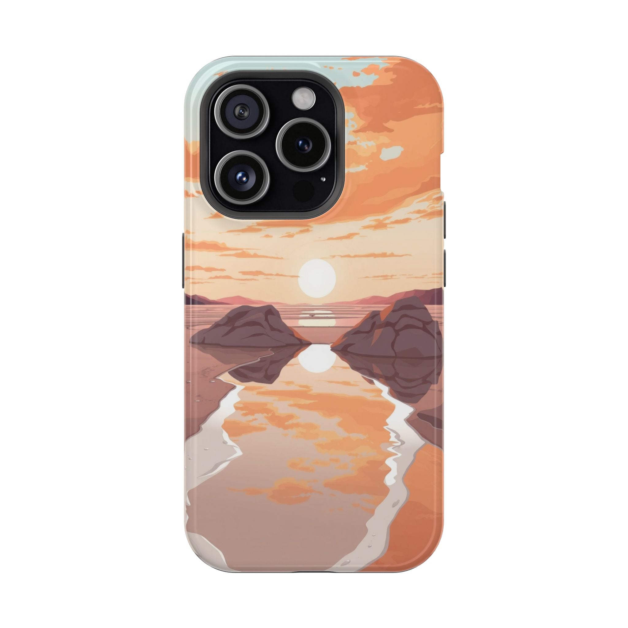 iPhone Sunset Amber And Peach Salt Flat Mirror Soft iPhone Finish · iPhone Case