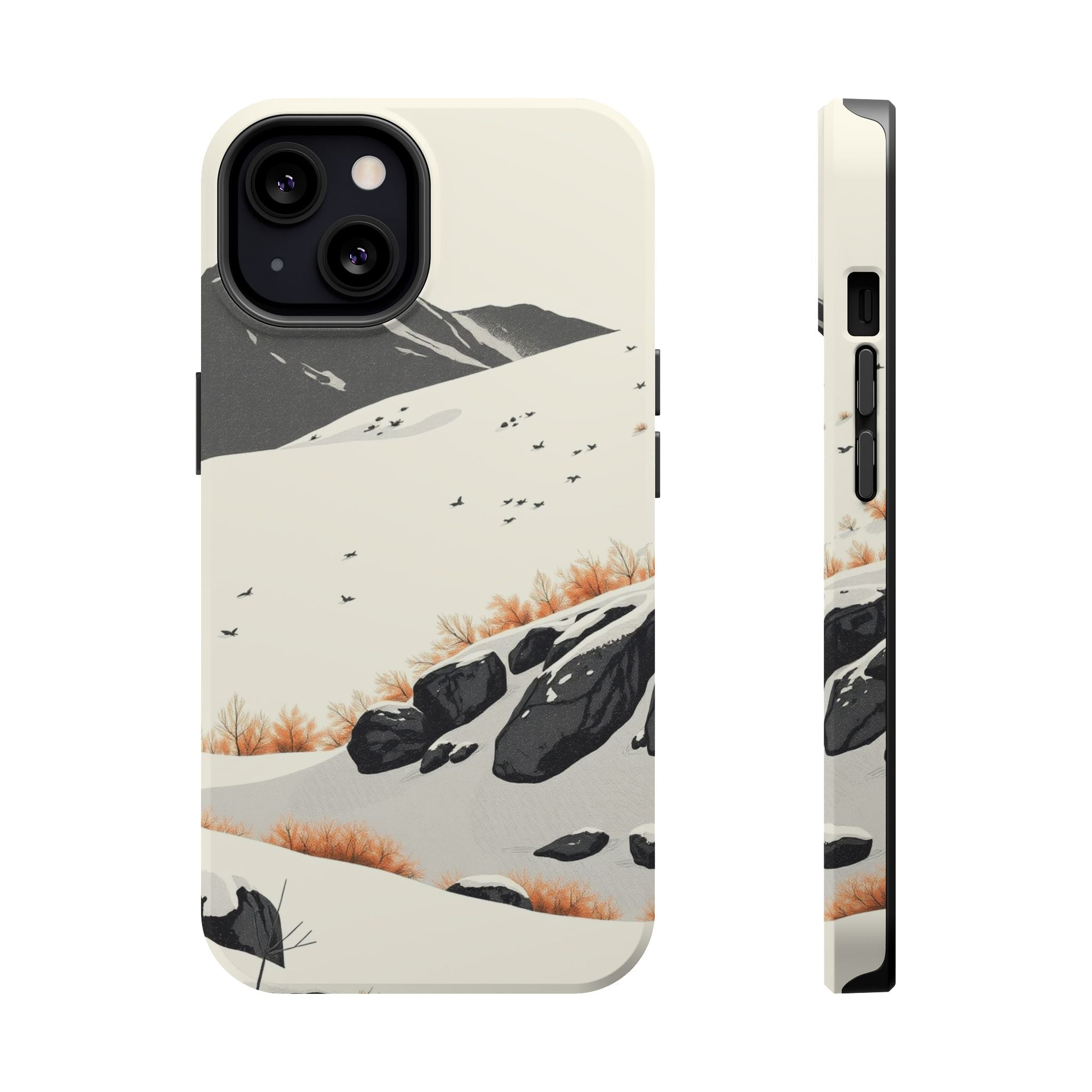 iPhone Snow Field Risograph Print Bold Modern Everyday Snap Case · iPhone Case