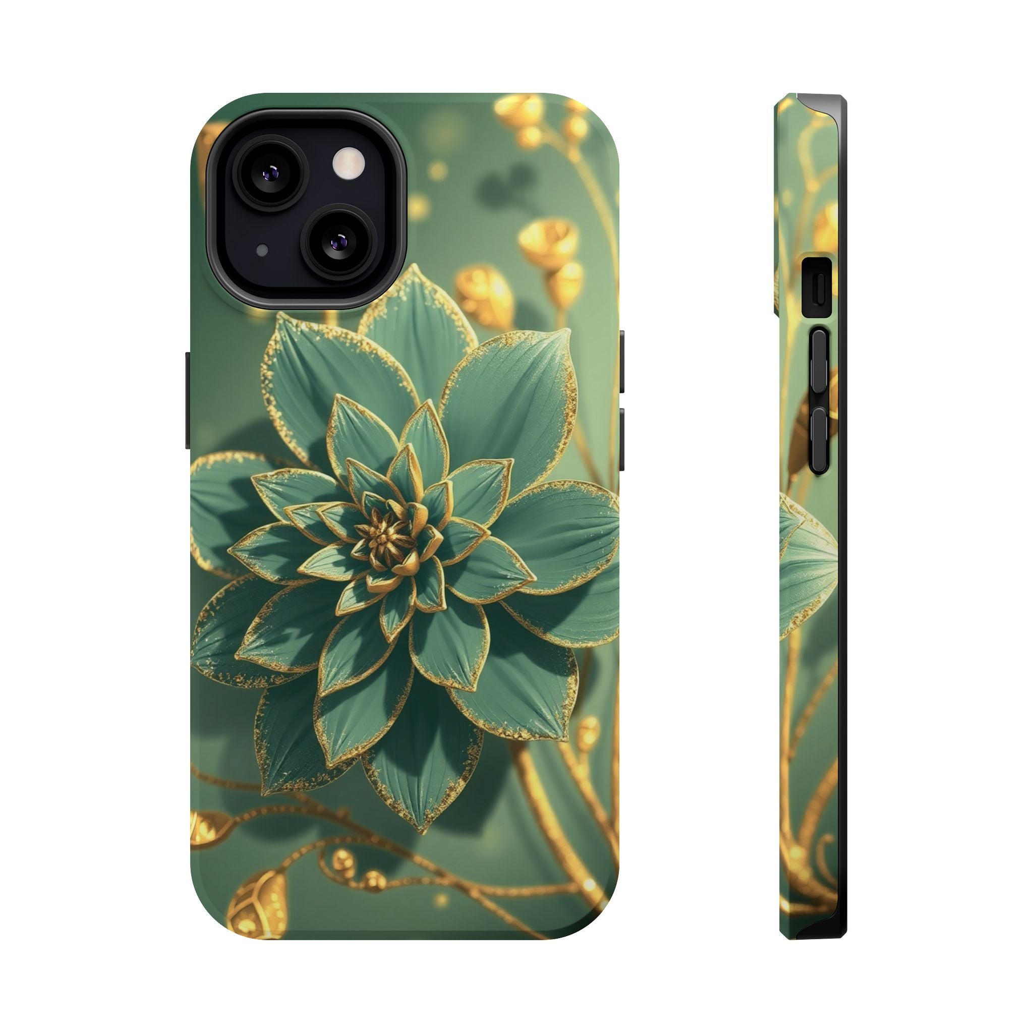 iPhone Floral Gold Foil Pixel Art -Bit Slim Everyday Designer Case · iPhone Case
