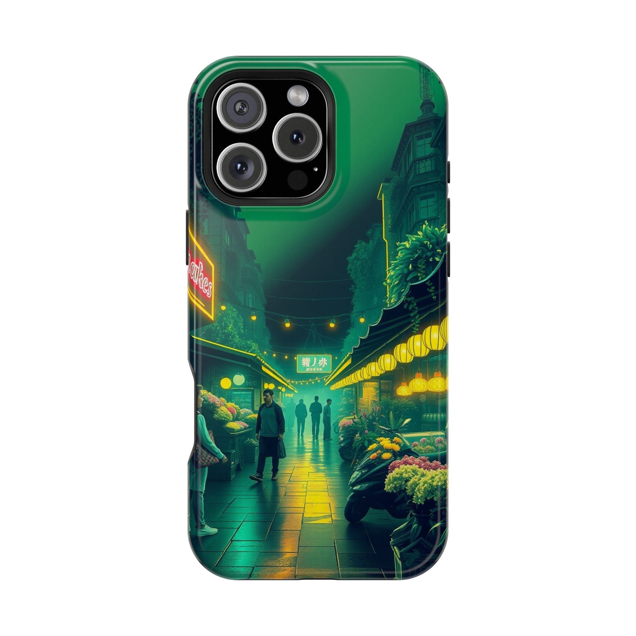 iPhone Flower Market Neon Cyberpunk Slim Everyday Designer Case · iPhone Case