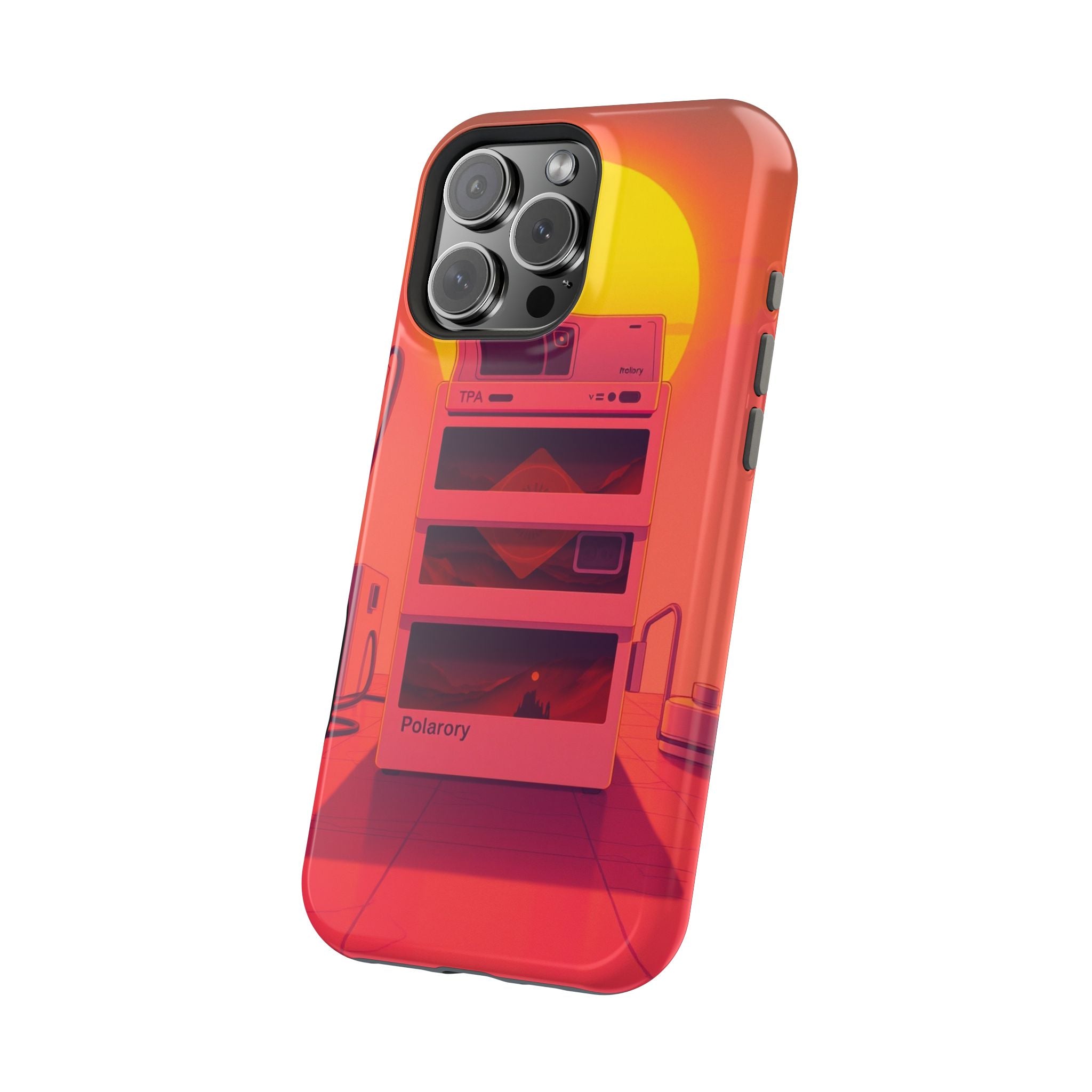 iPhone Polaroid Stack Memory Neon Cyberpunk Slim Everyday Designer Case · iPhone