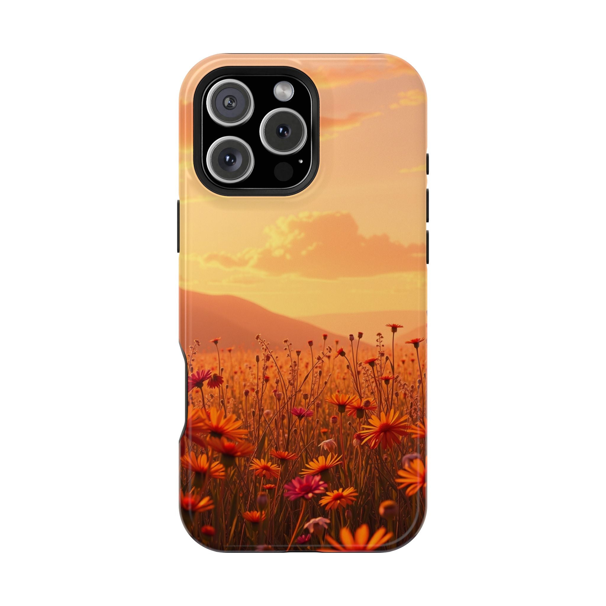 iPhone Sunset Amber And Peach Wildflower Field Soft iPhone Finish · iPhone Case