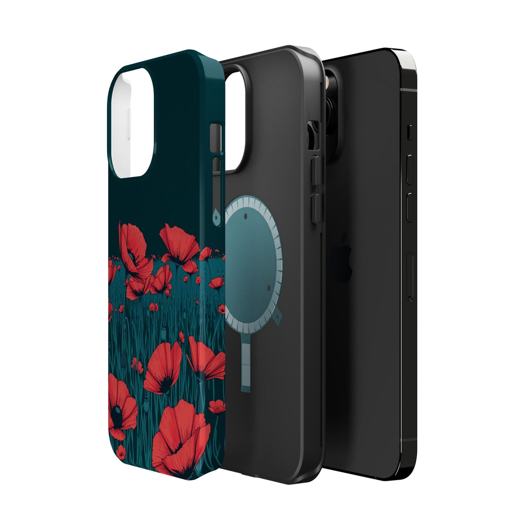 iPhone Poppy Field Dark Gothic Ink Clean Minimal Snap Cas Slim Snap Case · iPhon