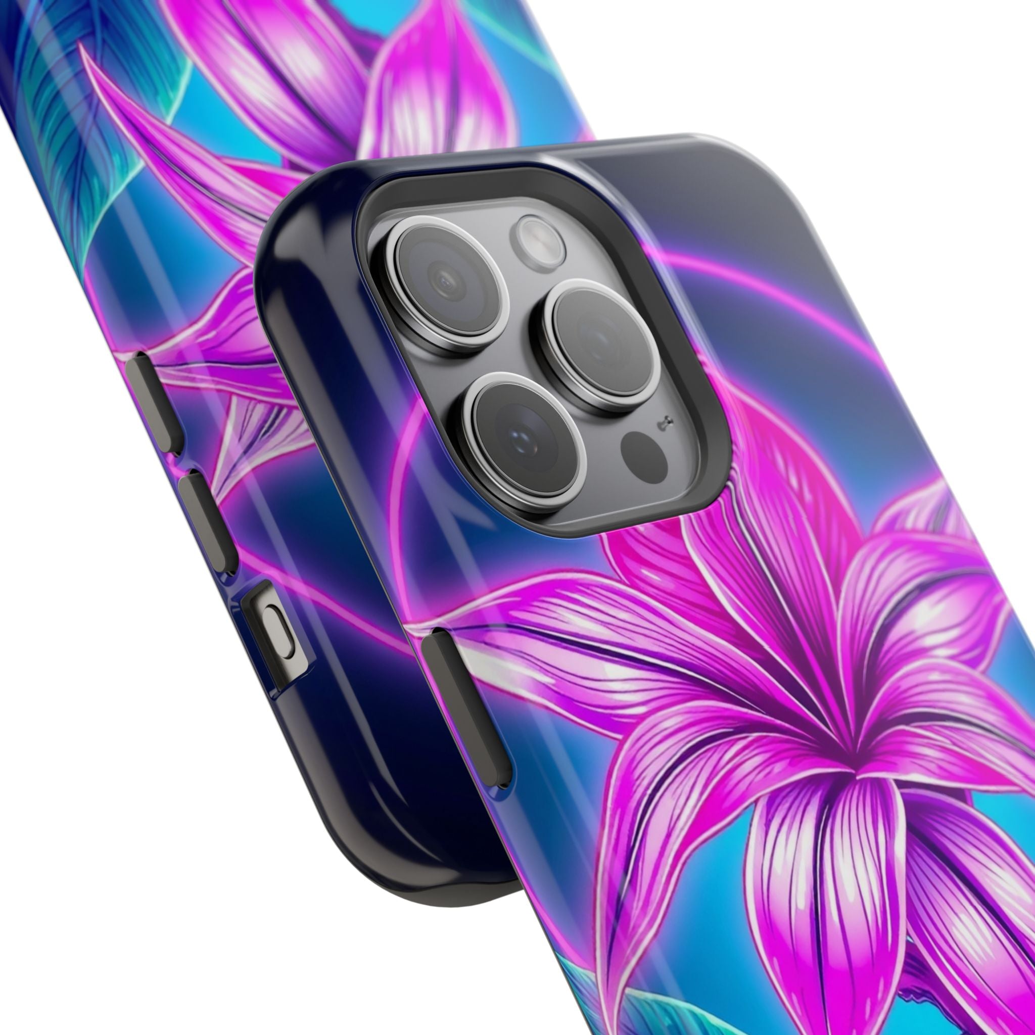 iPhone Tropical Bloom Neon Cyberpunk Slim Everyday Designer Case · iPhone Case