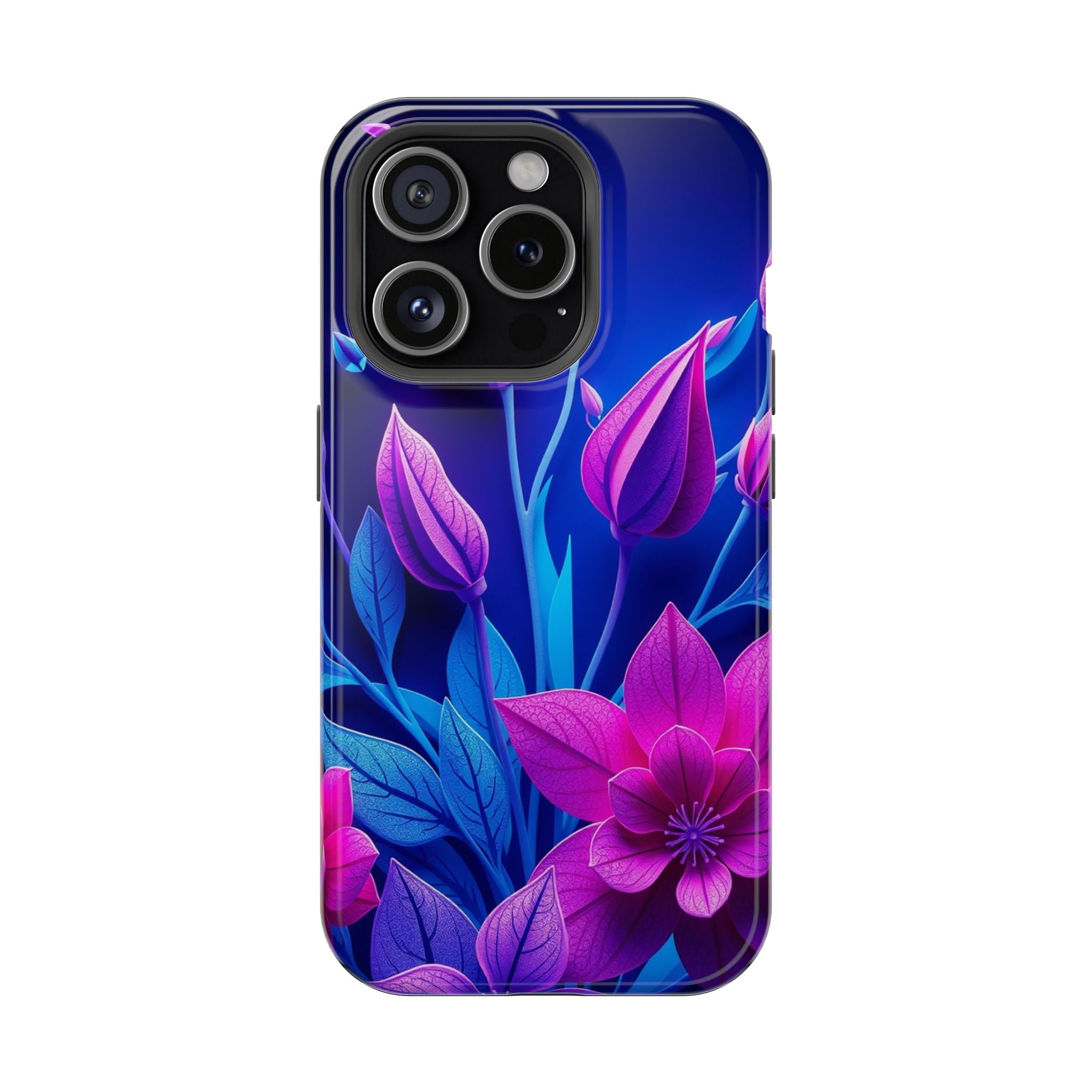 iPhone Neon Floral Paper Cut Art Bold Modern Everyday Snap Case · iPhone Case