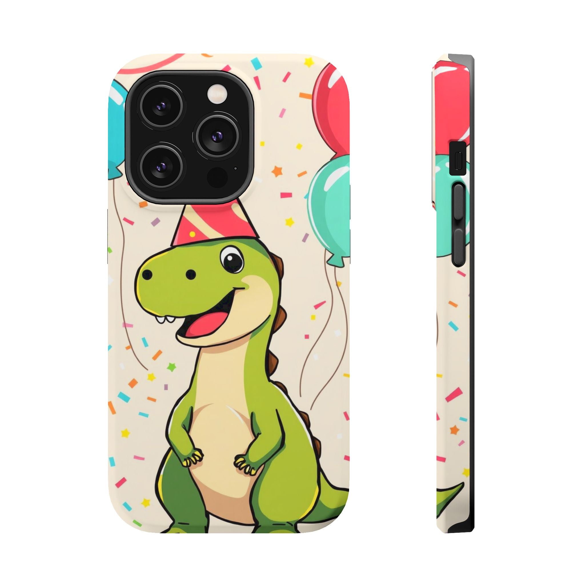 iPhone Dino with Party Hat Kids Fun Phone Case Gift Slim Snap Case · iPhone Case