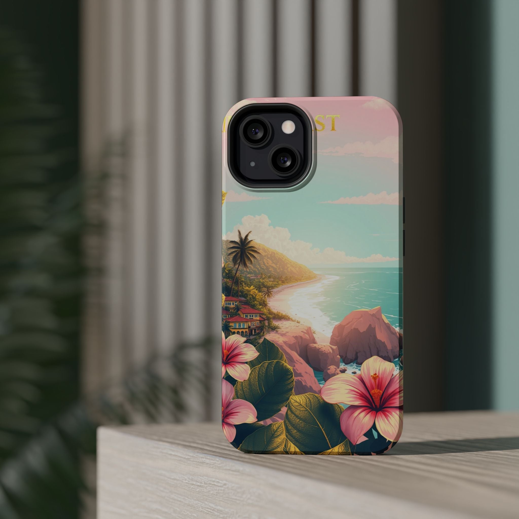 iPhone Mint And Blush Hibiscus Coast Slim Everyday iPhone 14 Designer · iPhone C
