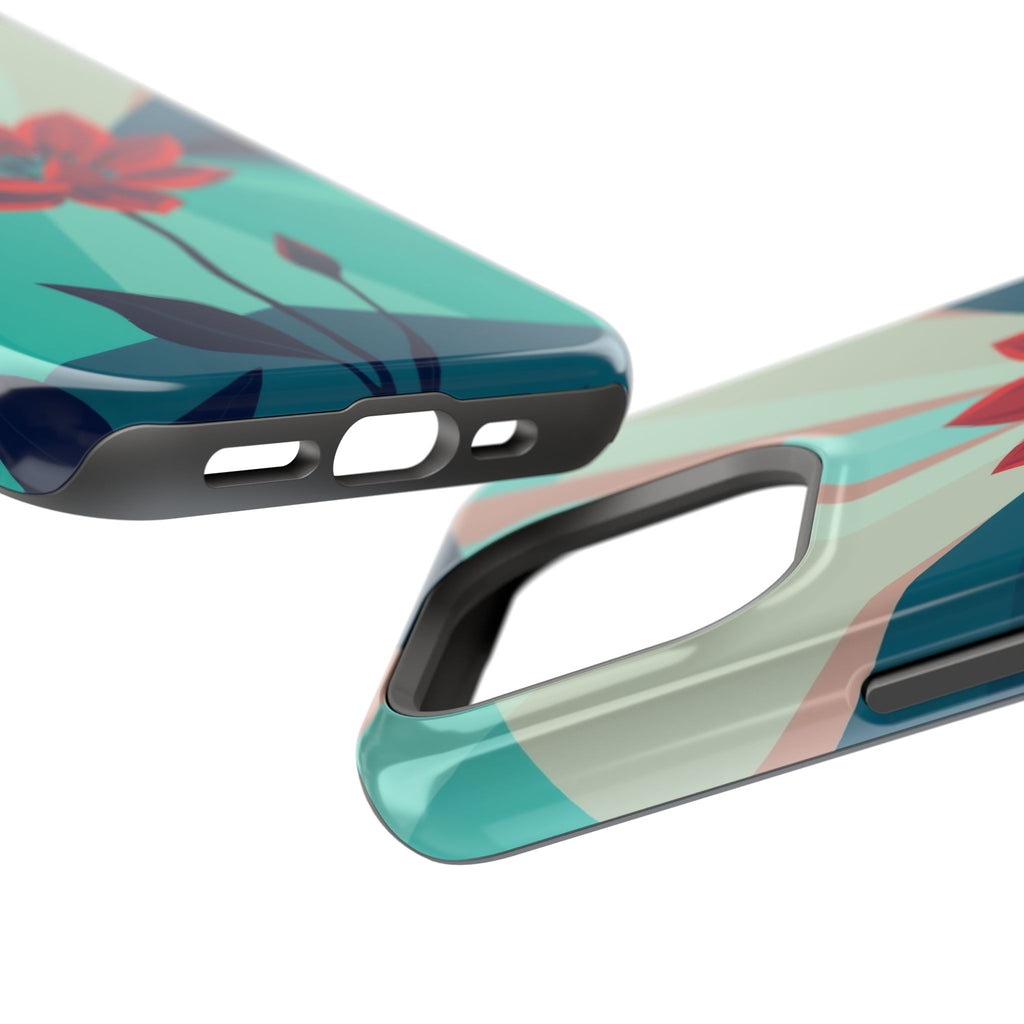 iPhone Teal And Coral Night Bloomer Slim Everyday Designer Case · iPhone Case