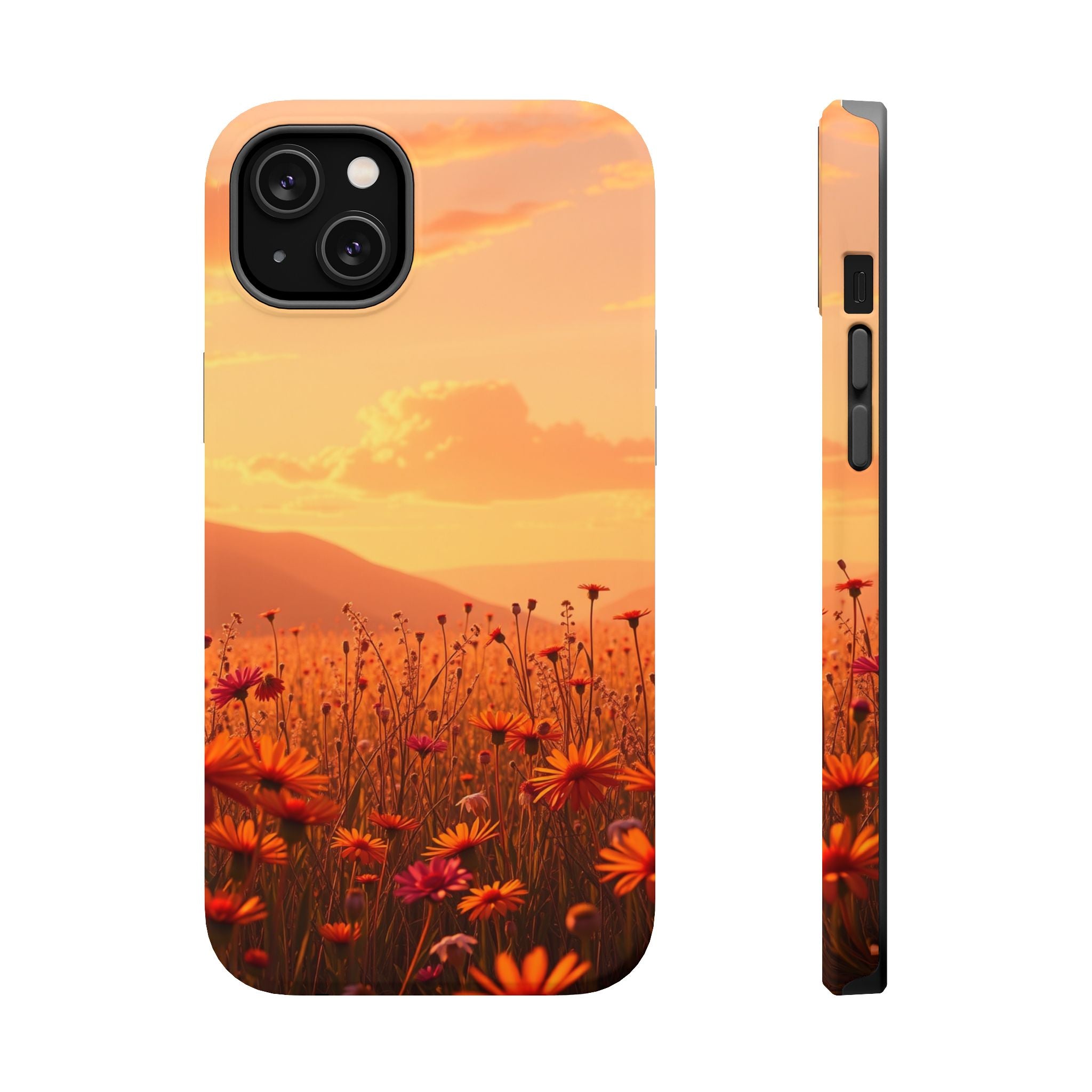 iPhone Sunset Amber And Peach Wildflower Field Soft iPhone Finish · iPhone Case