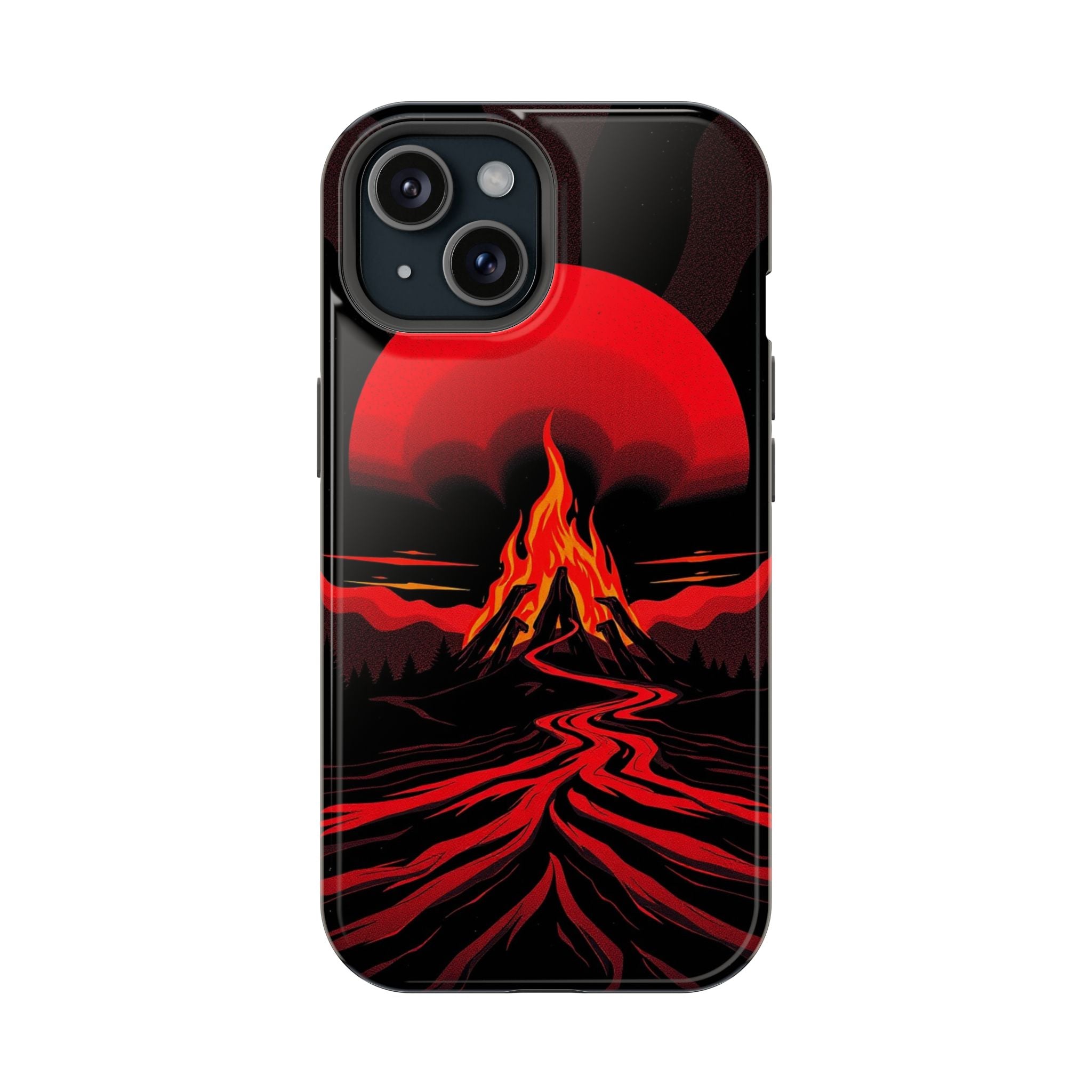 iPhone Black And Crimson Wildfire Glow Slim Everyday Designer Case · iPhone Case
