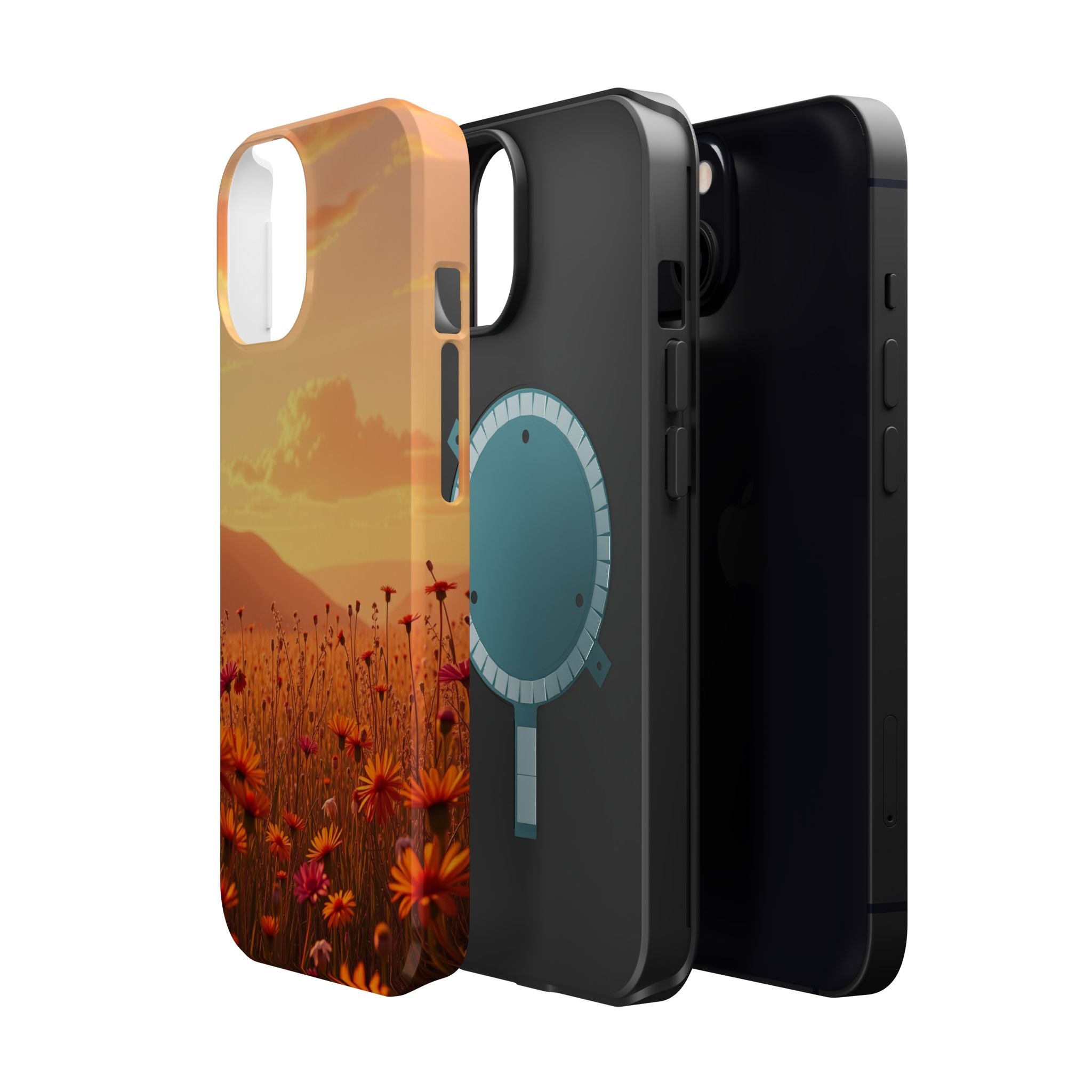 iPhone Sunset Amber And Peach Wildflower Field Soft iPhone Finish · iPhone Case