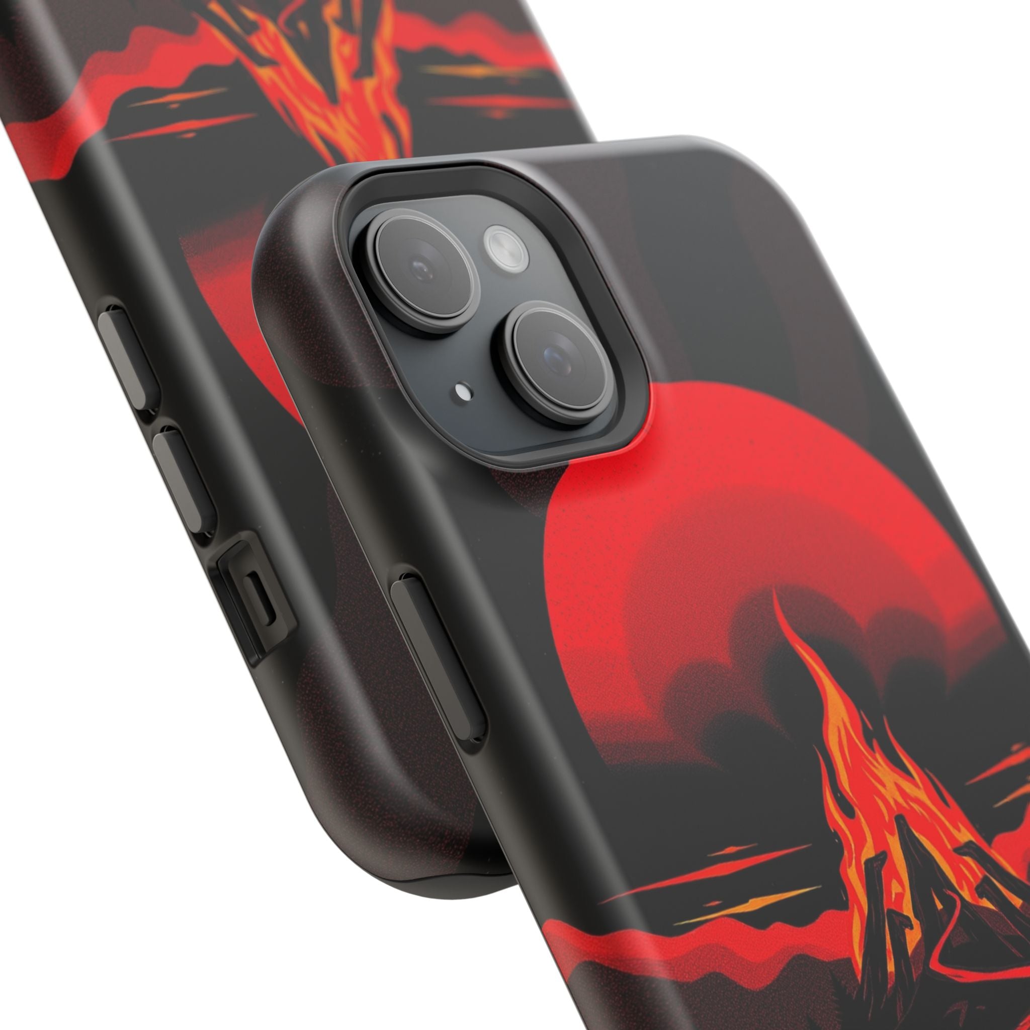 iPhone Black And Crimson Wildfire Glow Slim Everyday Designer Case · iPhone Case