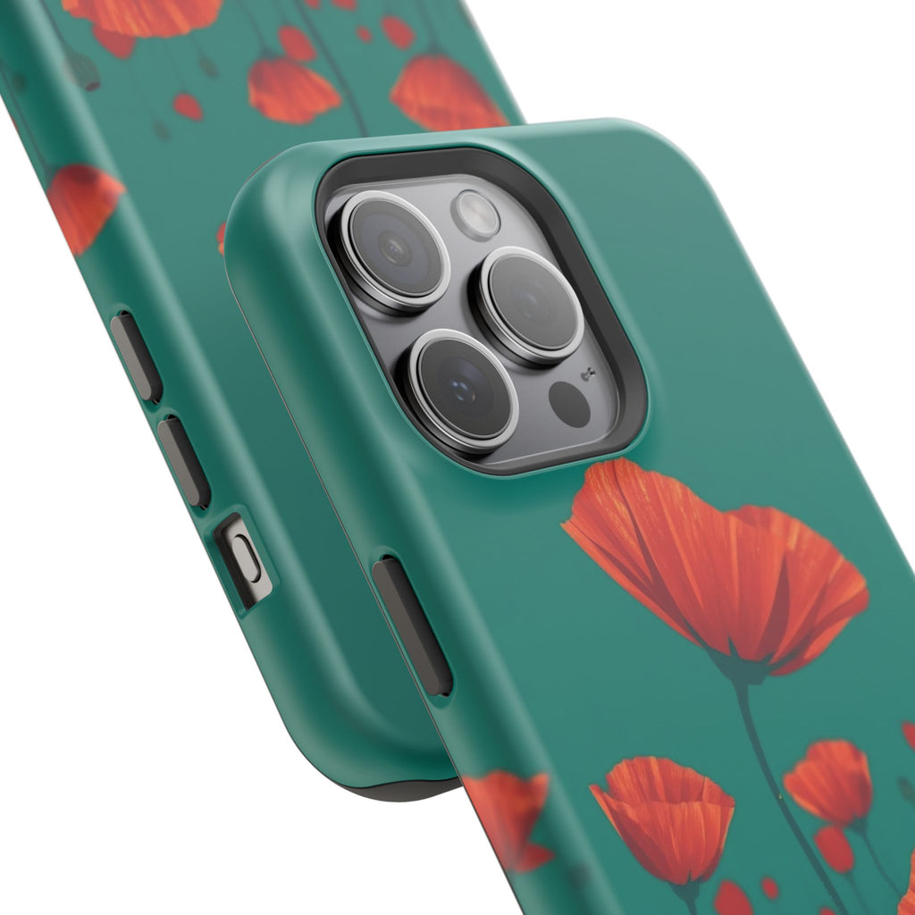 iPhone Earthy Poppy Field Design Bold Modern Everyday Snap Case · iPhone Case