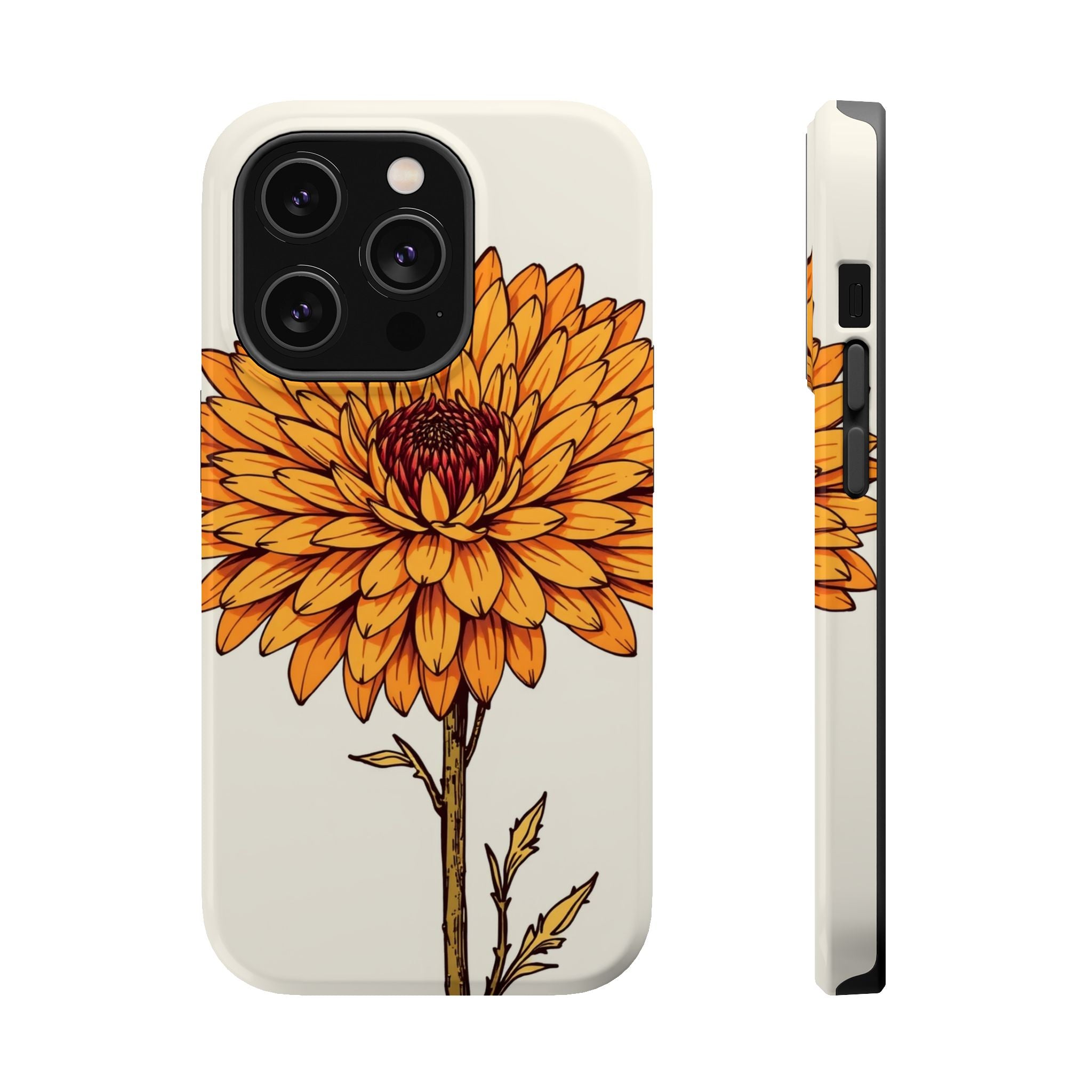 iPhone Mustard And Rust Chrysanthemum Classic Slim iPhone Everyday · iPhone Case