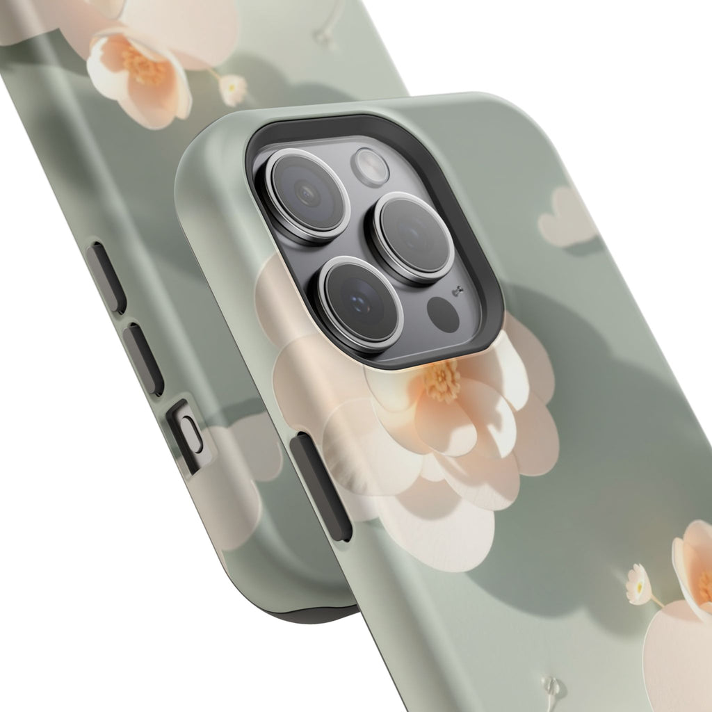 iPhone Sage And Ivory Pastel Floral Cloud Slim iPhone Everyday Designer · iPhone