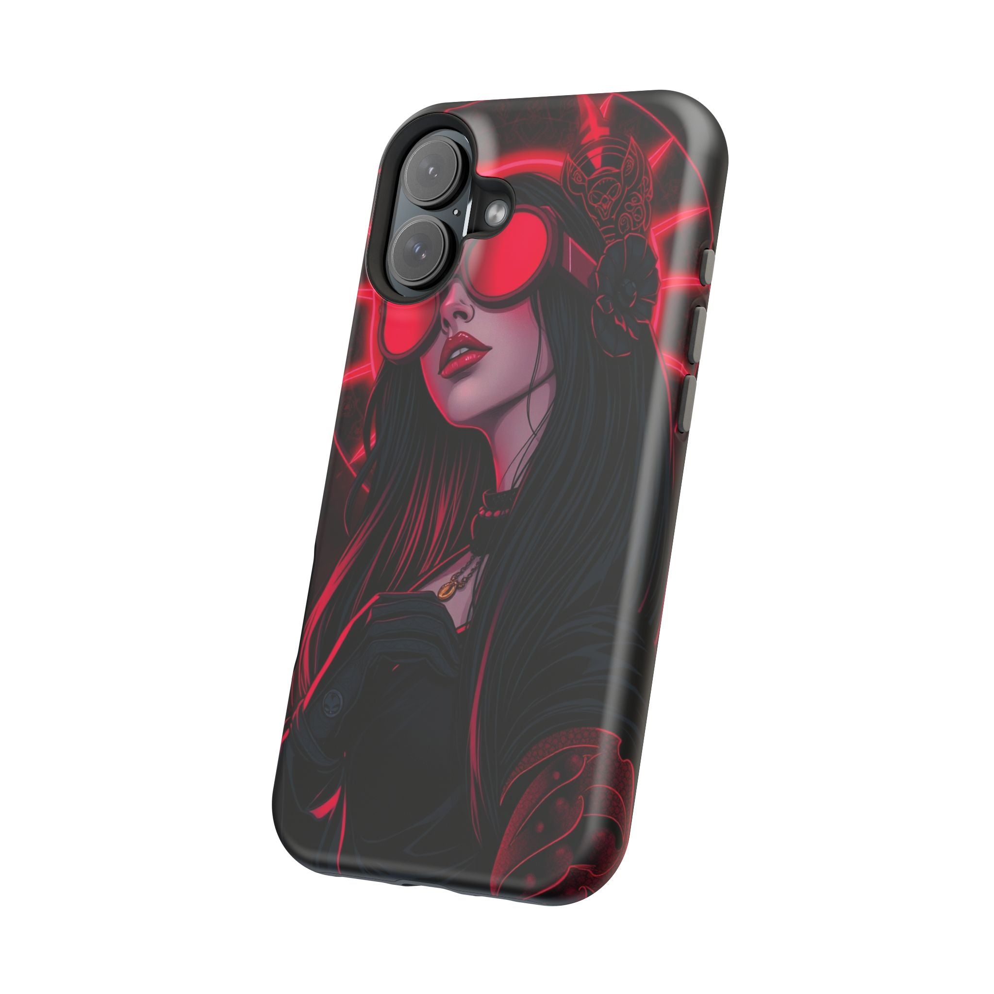 iPhone Black And Crimson Art Nouveau Female Slim Everyday Designer Case · iPhone