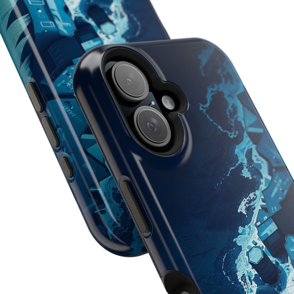 iPhone Midnight Blue And Silver Shoreline Aerial Clean iPhone Minimal · iPhone C
