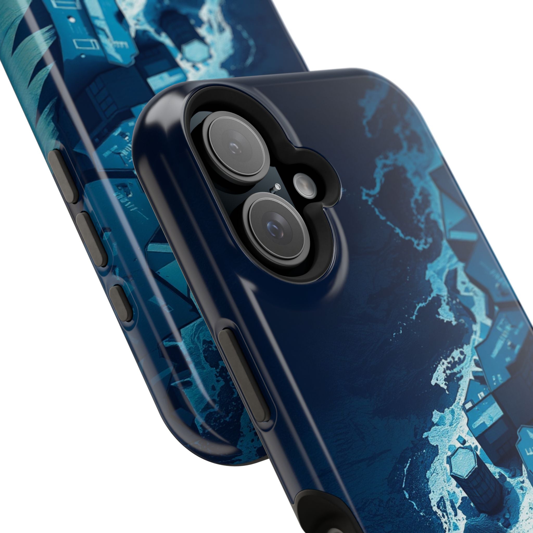 iPhone Midnight Blue And Silver Shoreline Aerial Clean iPhone Minimal · iPhone C