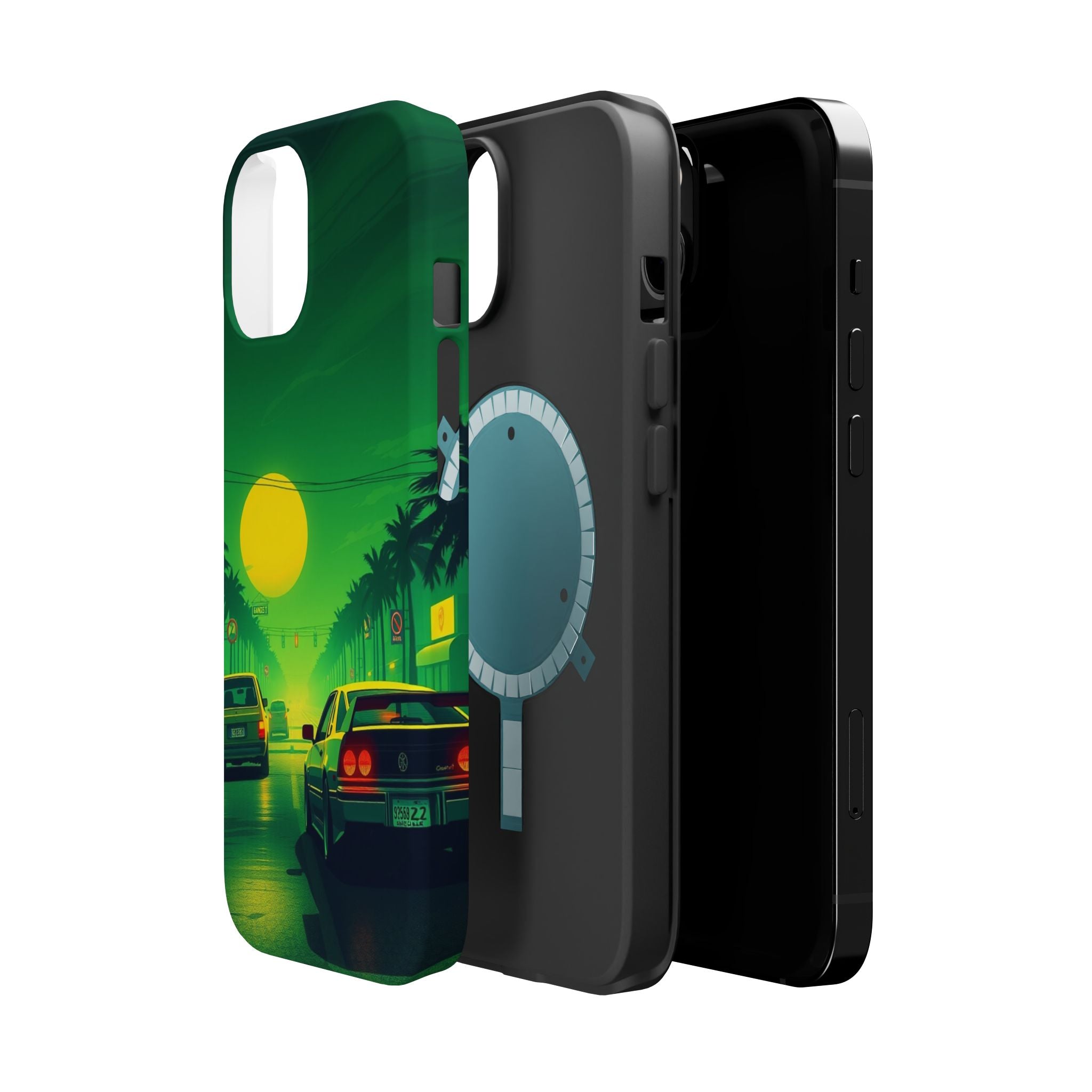 iPhone Dreamy Sunset Drive 80s Design Slim Everyday Designer Case · iPhone Case