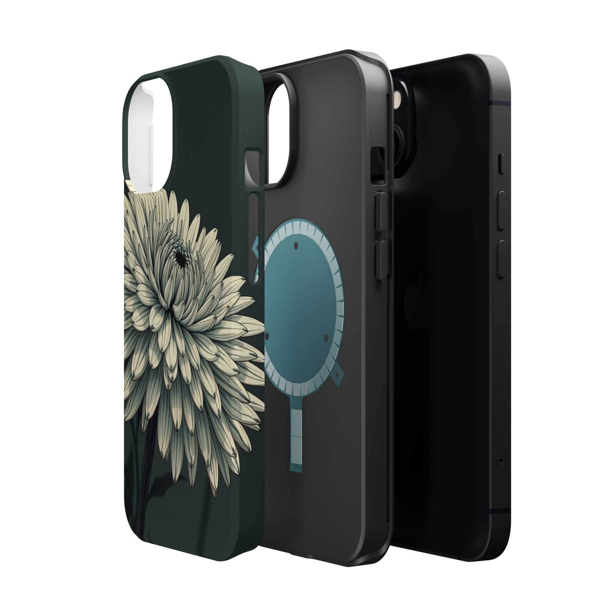iPhone Chrysanthemum Classic Dark Gothic Ink Carry Case Slim Snap Case · iPhone