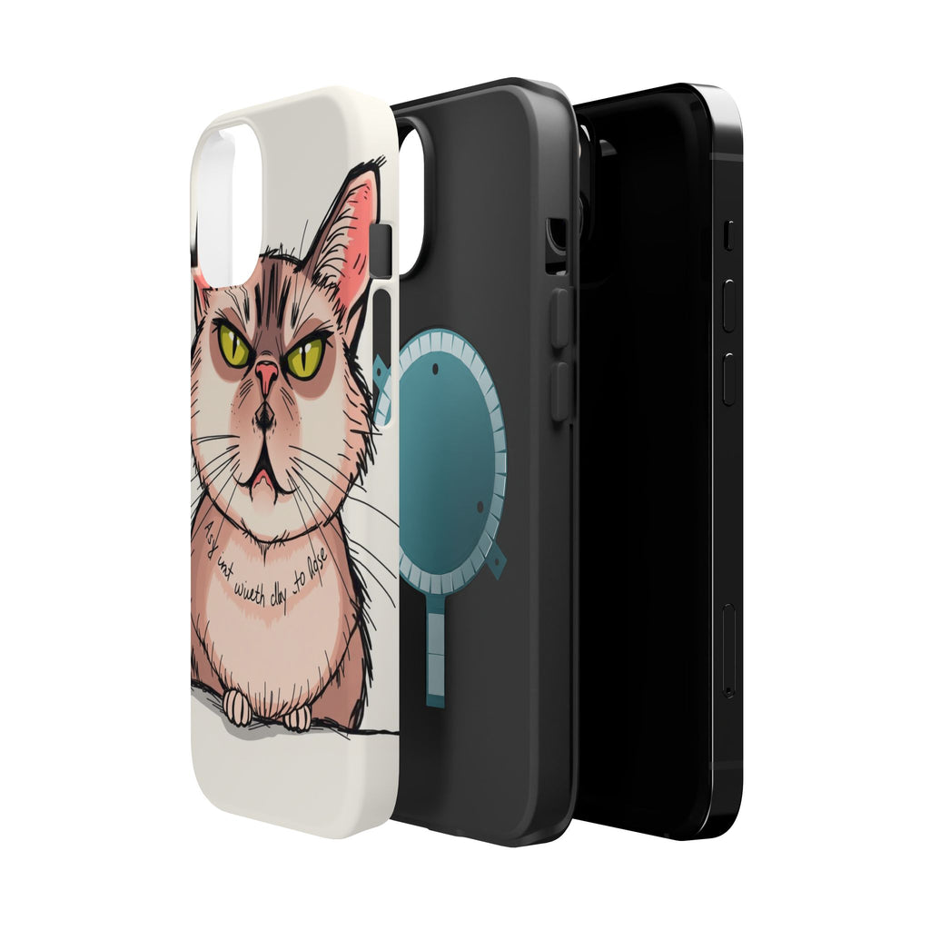 iPhone Sarcastic Cat Verdict Hand-Drawn Sketch Soft Finish Everyday Case · iPhon