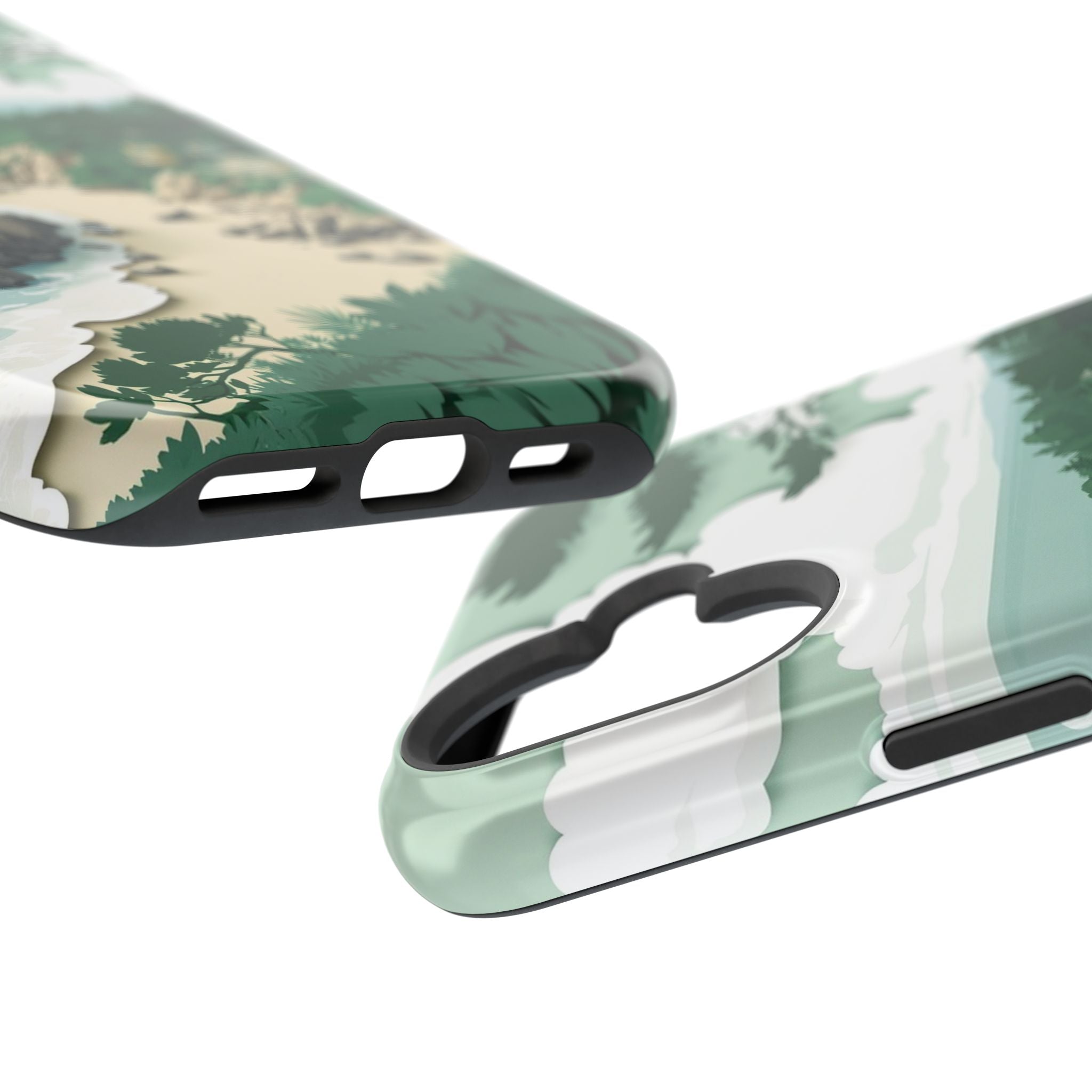 iPhone Pebble Beach Paper Cut Art Bold Modern Everyday Snap Case · iPhone Case