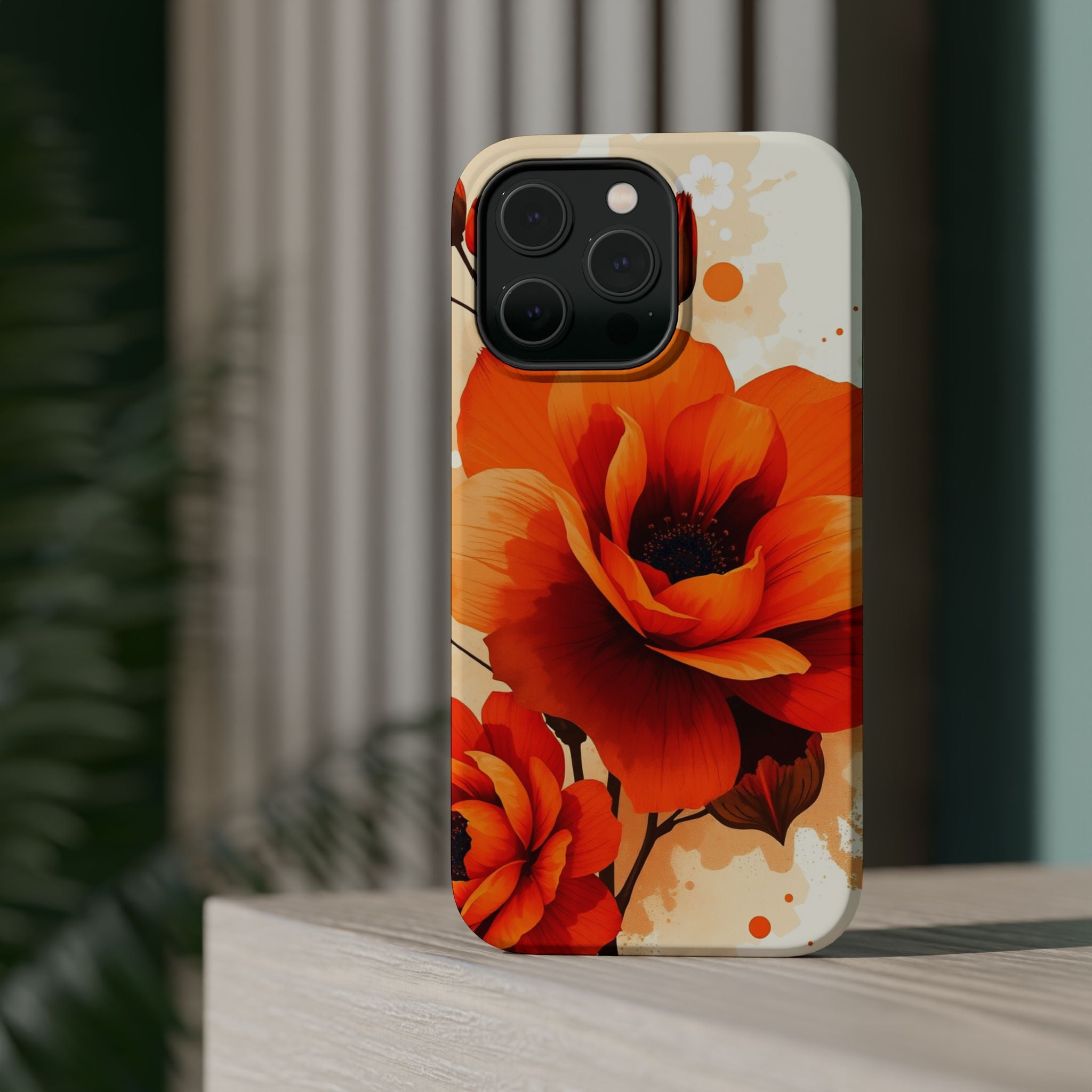 iPhone Burnt Orange And Sand Floral Ink Wash Slim iPhone Everyday · iPhone Case