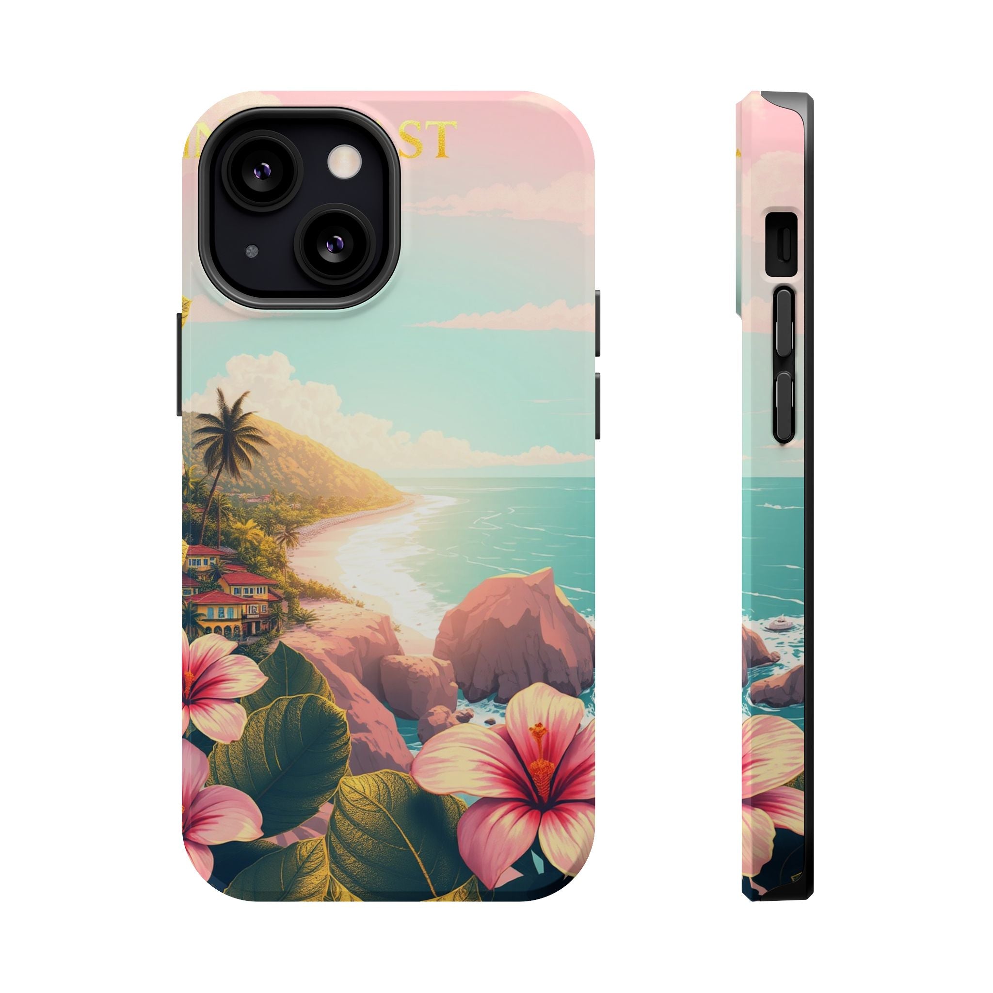 iPhone Mint And Blush Hibiscus Coast Slim Everyday iPhone 14 Designer · iPhone C