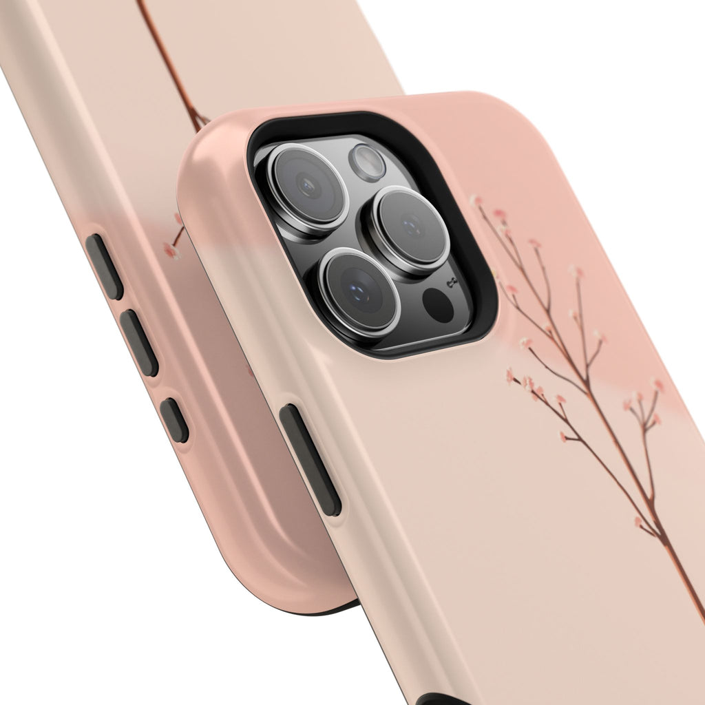 iPhone Rose Pink And Cream Minimalist Stem Slim iPhone Everyday · iPhone Case