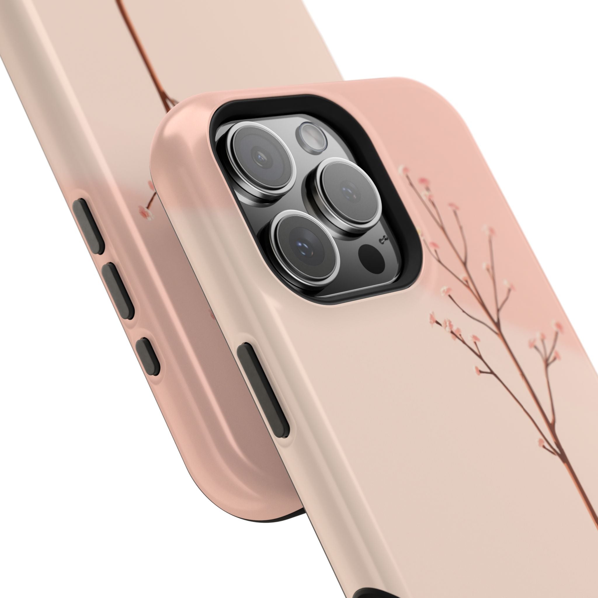iPhone Rose Pink And Cream Minimalist Stem Slim iPhone Everyday · iPhone Case