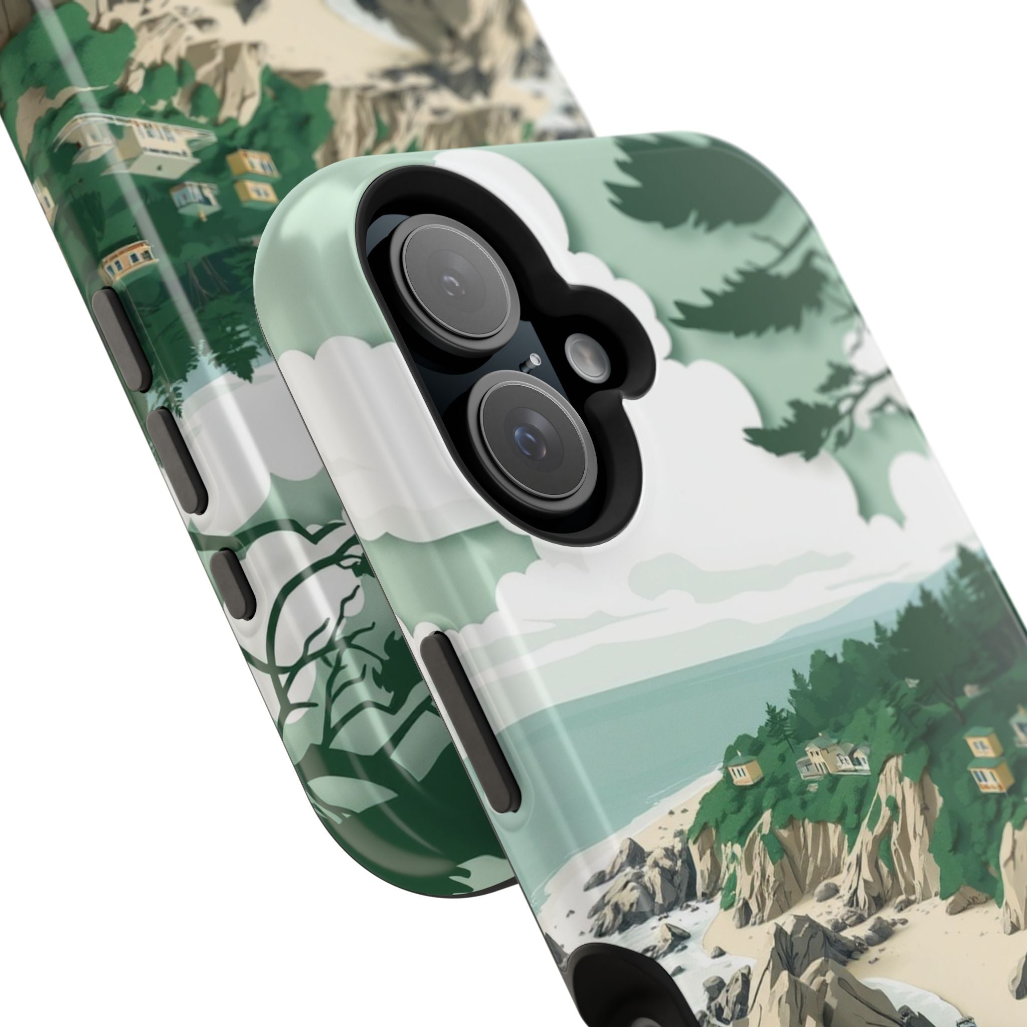 iPhone Pebble Beach Paper Cut Art Bold Modern Everyday Snap Case · iPhone Case