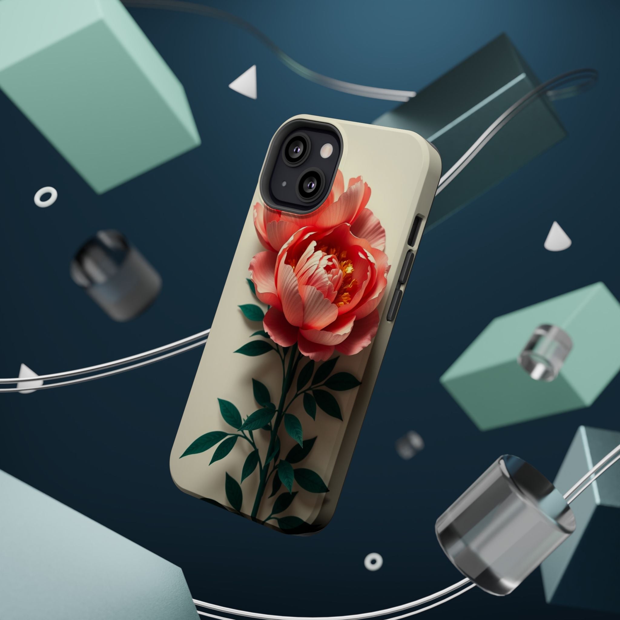 iPhone Emerald Green And Gold Peony Bouquet Slim iPhone Everyday · iPhone Case