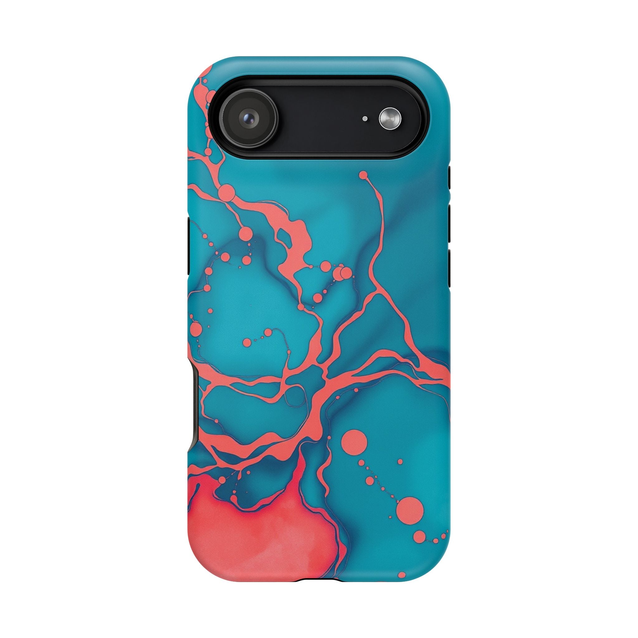 iPhone Oil Slick Teal And Coral Slim Everyday Designer Case · iPhone Case