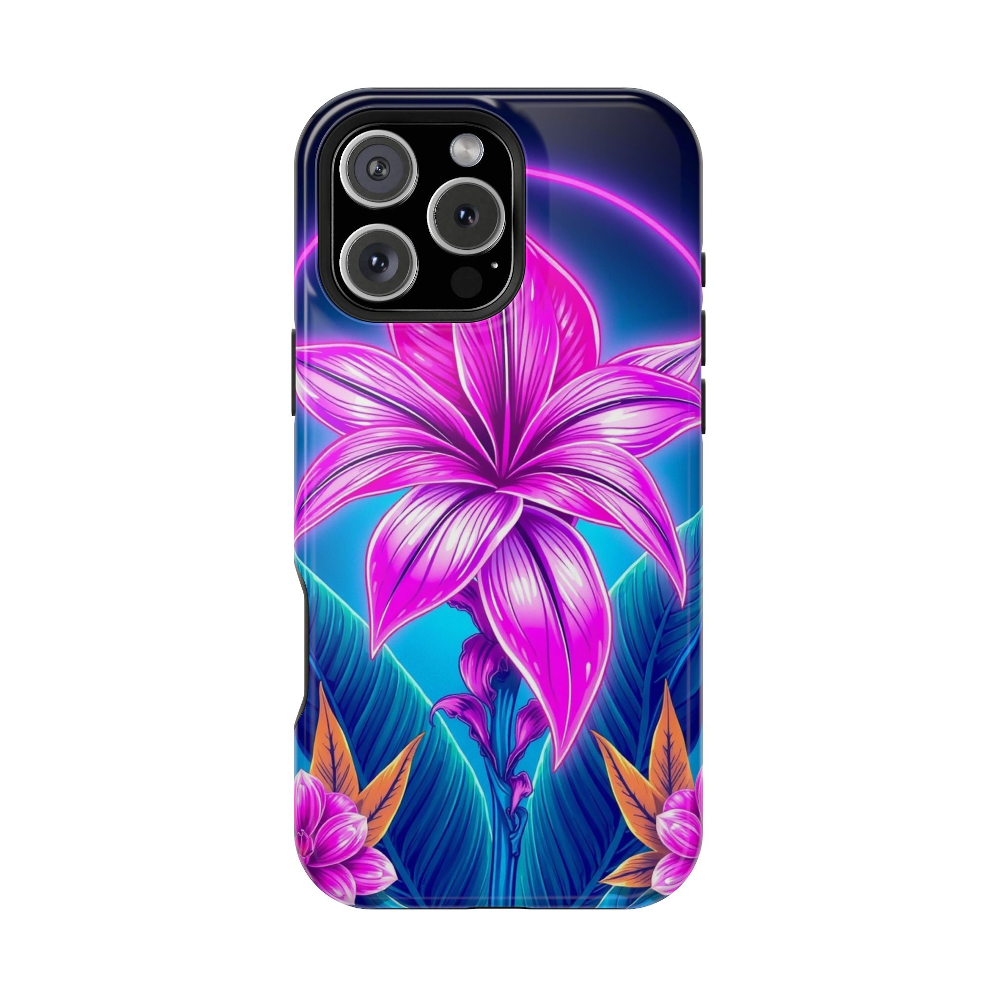 iPhone Tropical Bloom Neon Cyberpunk Slim Everyday Designer Case · iPhone Case